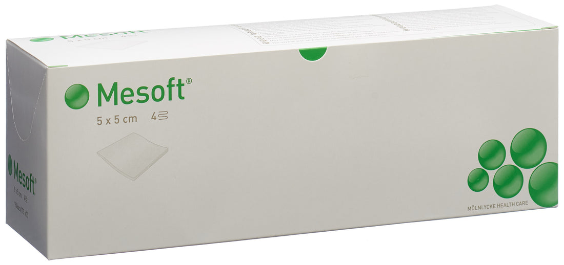 MESOFT Compresses Non-Tissées 5x5cm Stériles 75 Sachets 2 Pièces