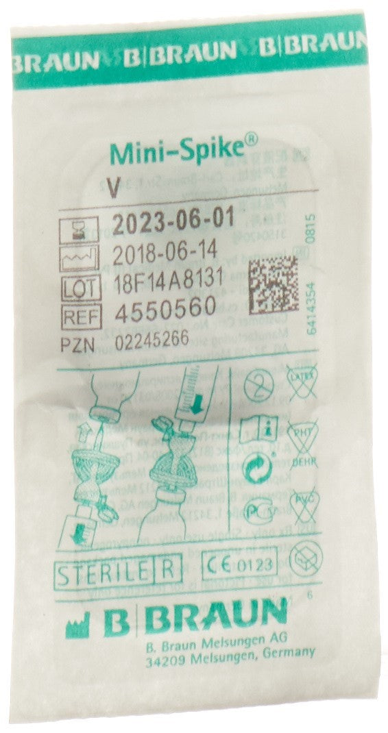 MINI SPIKE V canule prélèvement avec ventouse vert