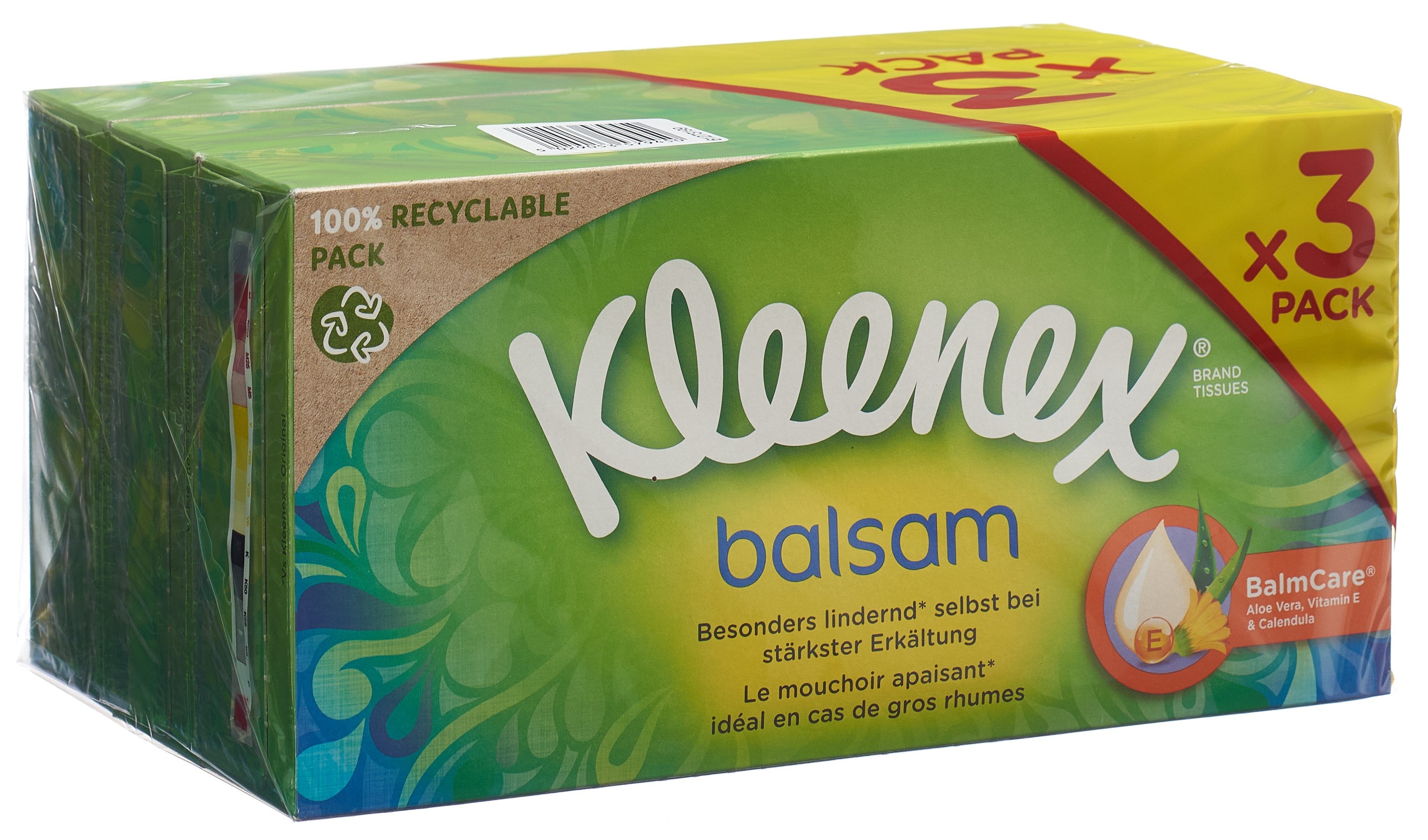 Kleenex Balsam Mouchoirs Douceur Trio 3 Boîtes | 3 x 56 Pièces
