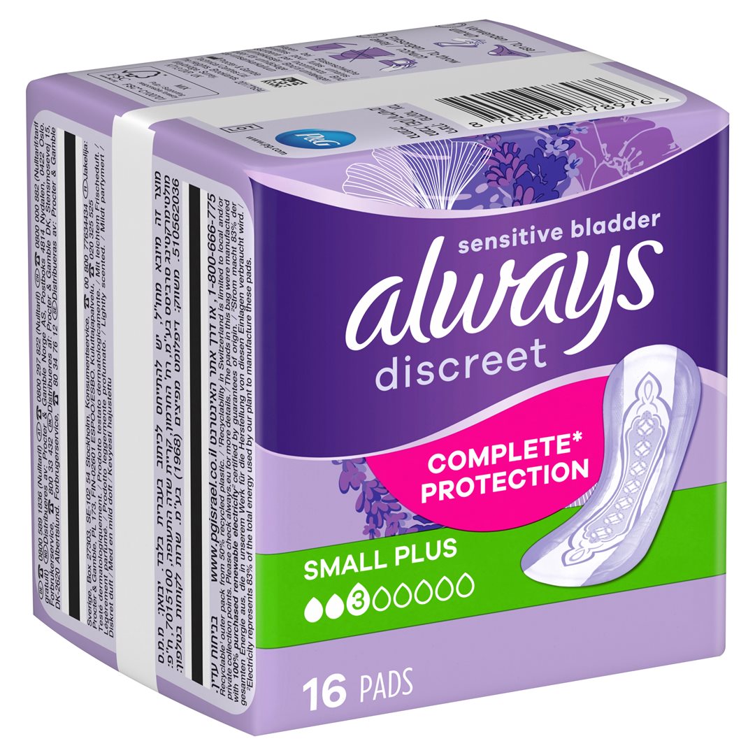 ALWAYS Discreet Protections Fuites Urinaires Petites Plus 16 pièces