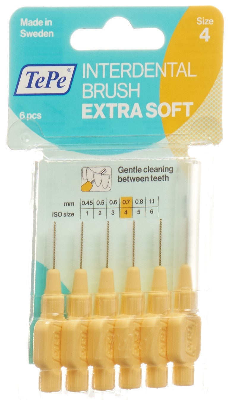 TEPE Brossettes Interdentaires X-Soft 0.7mm Jaune | Nettoyage Doux 6 Pièces