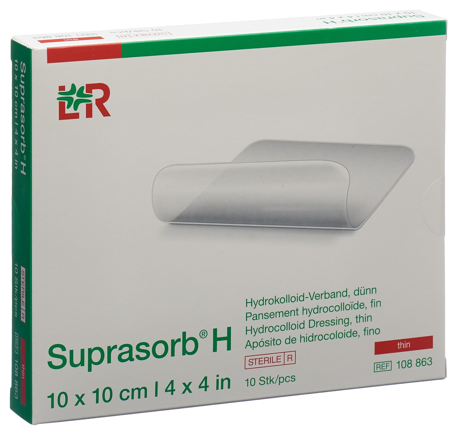 SUPRASORB H Pansement Hydrocolloïde Mince 10x10cm 10 pièces