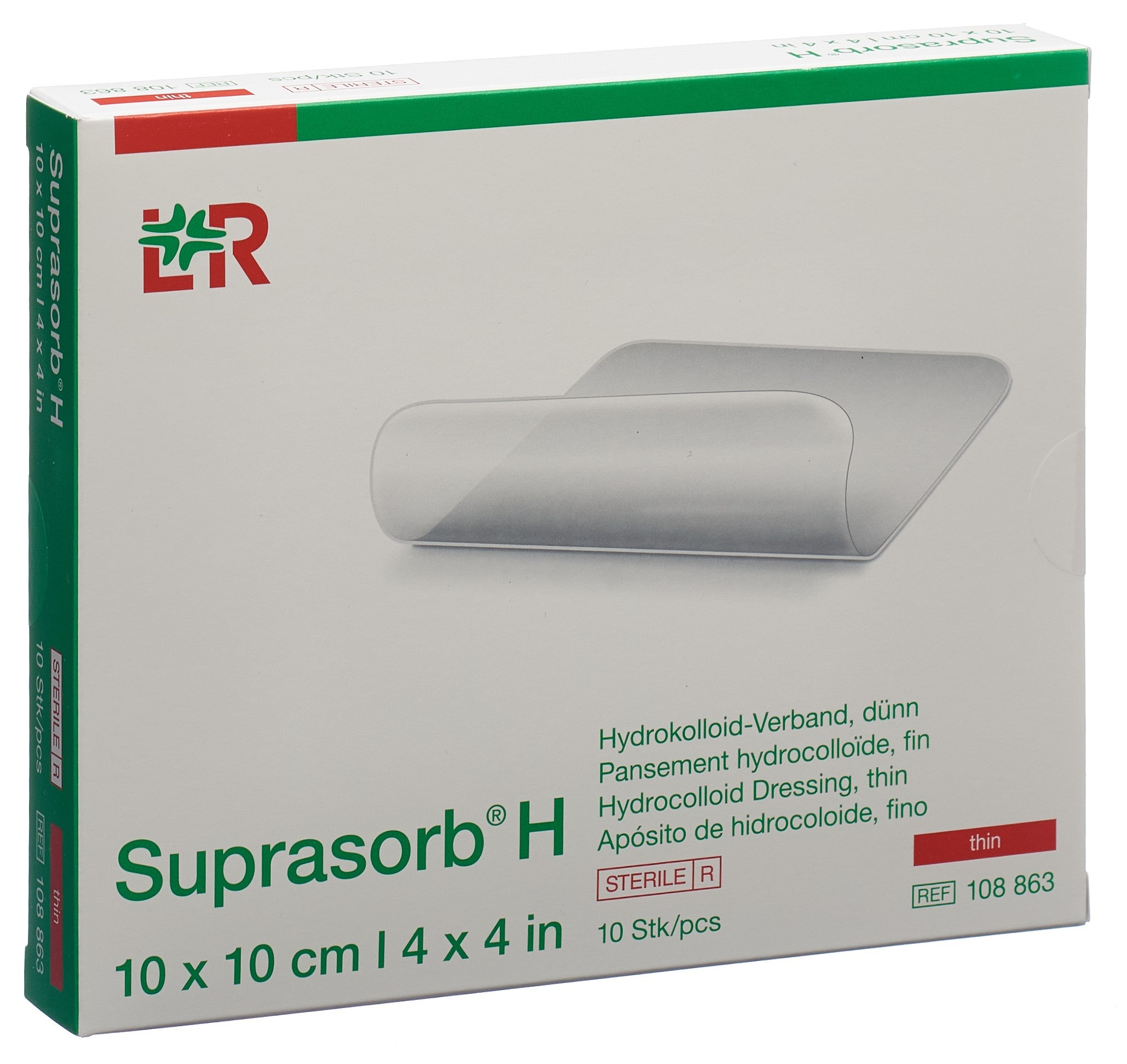 SUPRASORB H Pansement Hydrocolloïde Mince 10x10cm 10 pièces