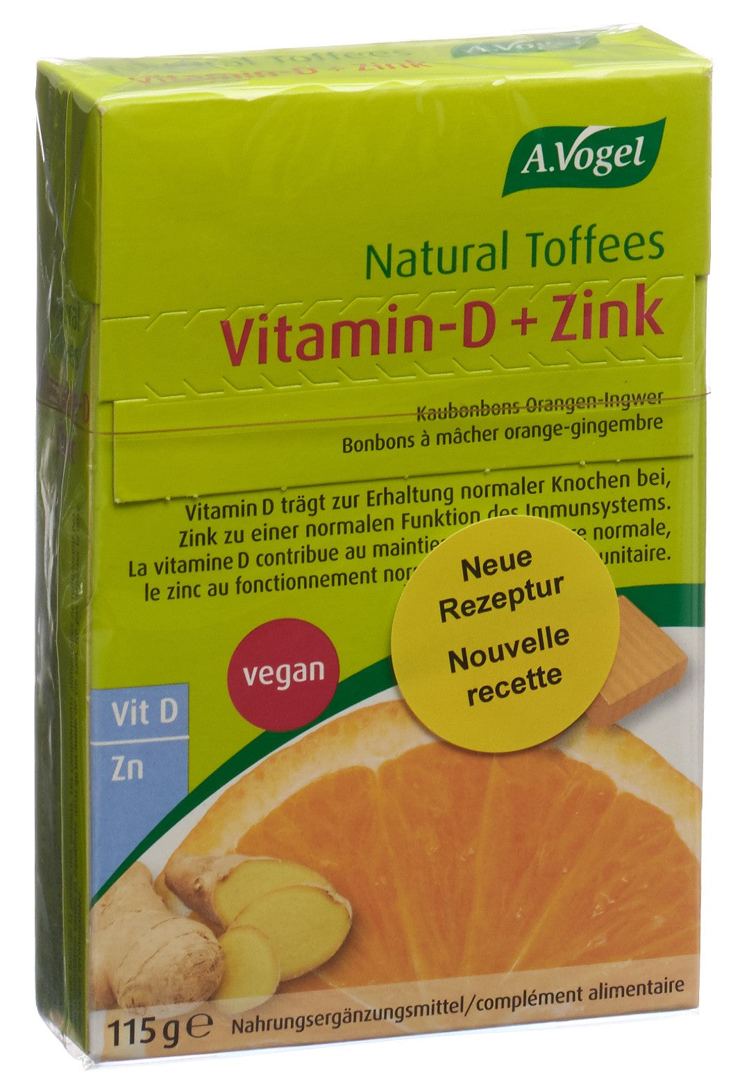 VOGEL natural toffees vit D+zinc orang-ginge 115 g