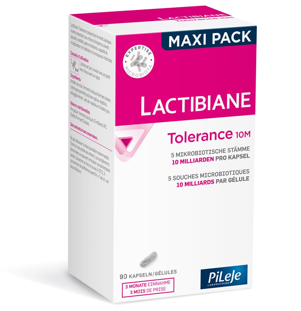 LACTIBIANE Tolérance 10 Millions de ferments actifs | 90 gélules confort digestif