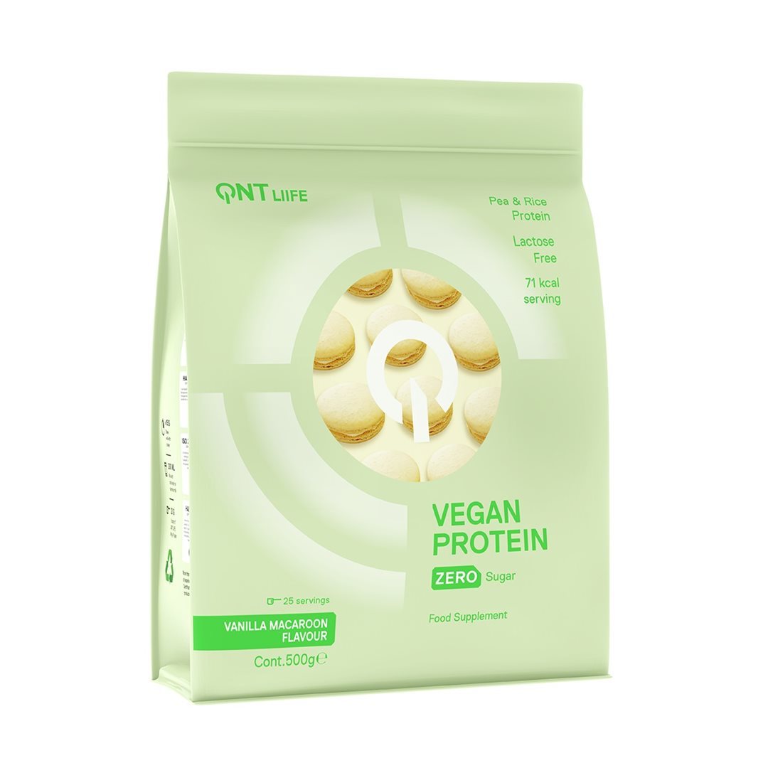 QNT Vegan Protein Zero Sucre Lactose Vanille Macaron 500 g