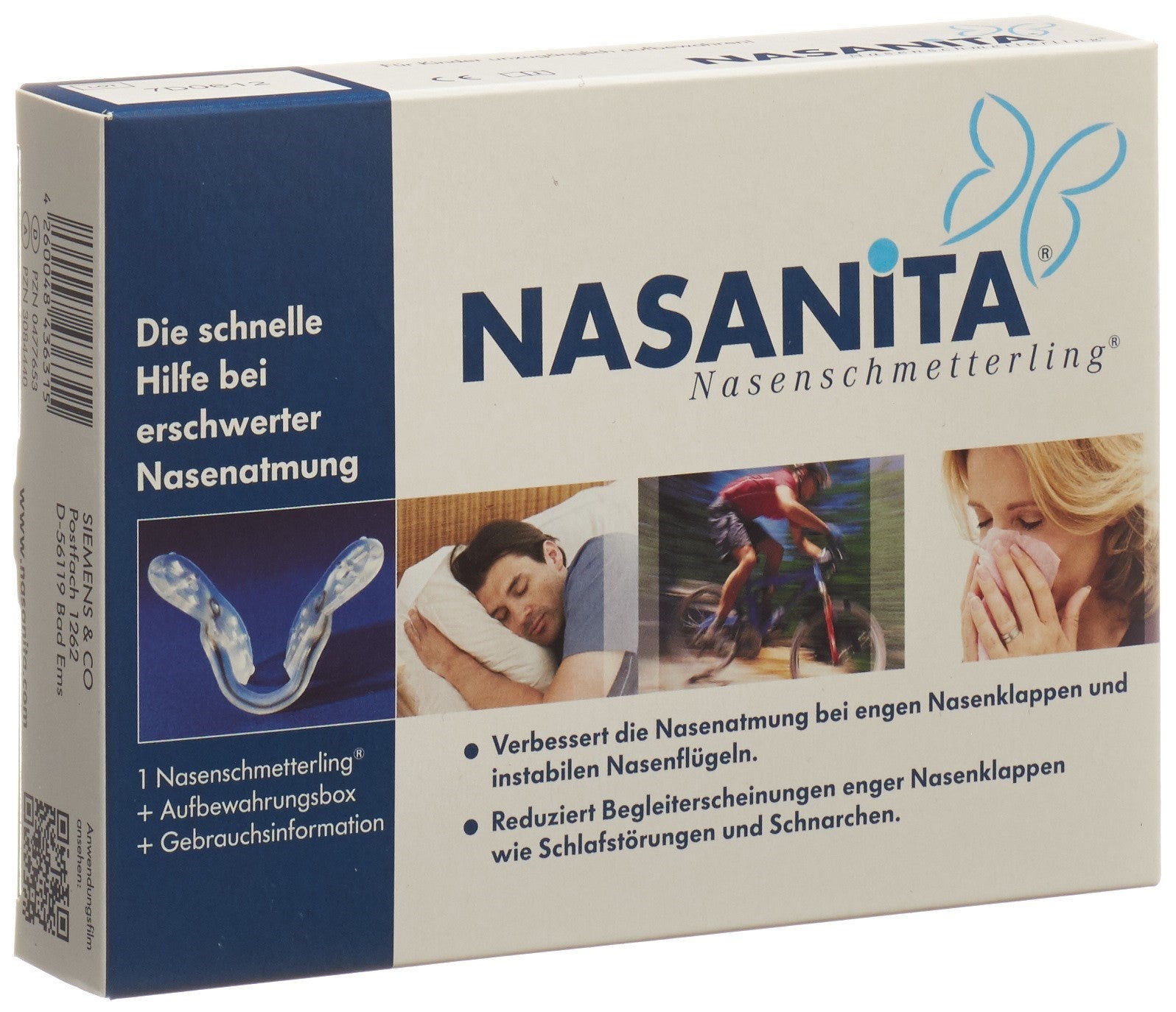 NASANITA Papillon Nasal Décongestionnant | 1 Boîte