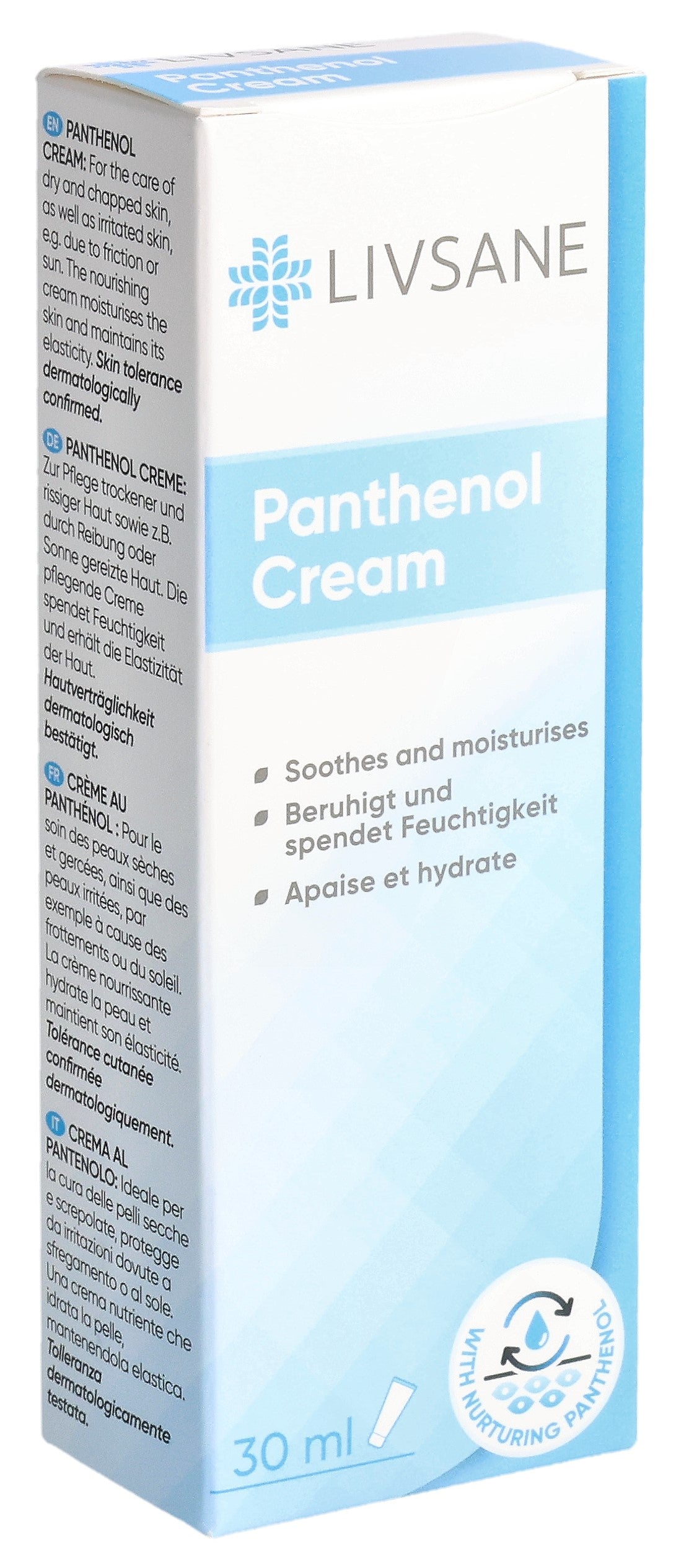 LIVSANE Crème Réparatrice Panthénol 30 ml | Soin Apaisant
