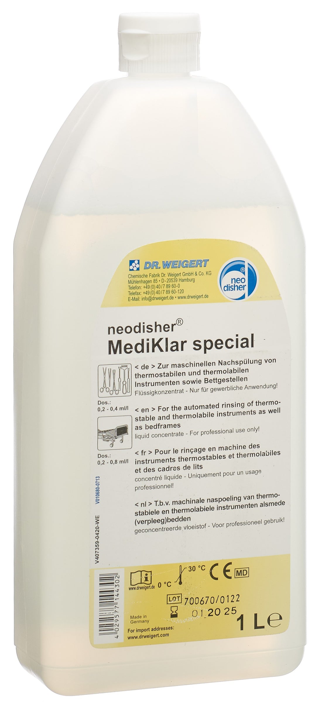 NEODISHER Désinfectant Surfaces Bidon 1 L | Efficacité Pro
