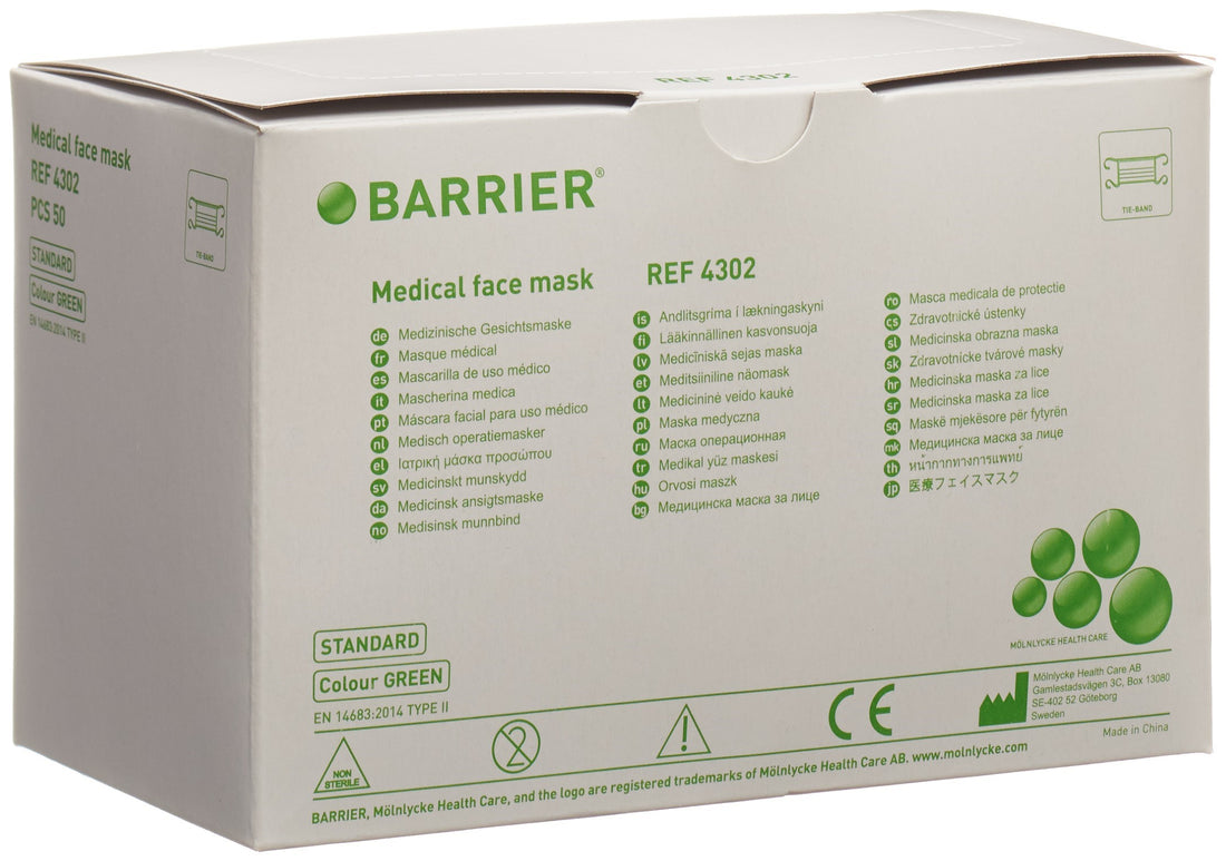 BARRIER Masque Chirurgical Type II Blanc 50 Pièces