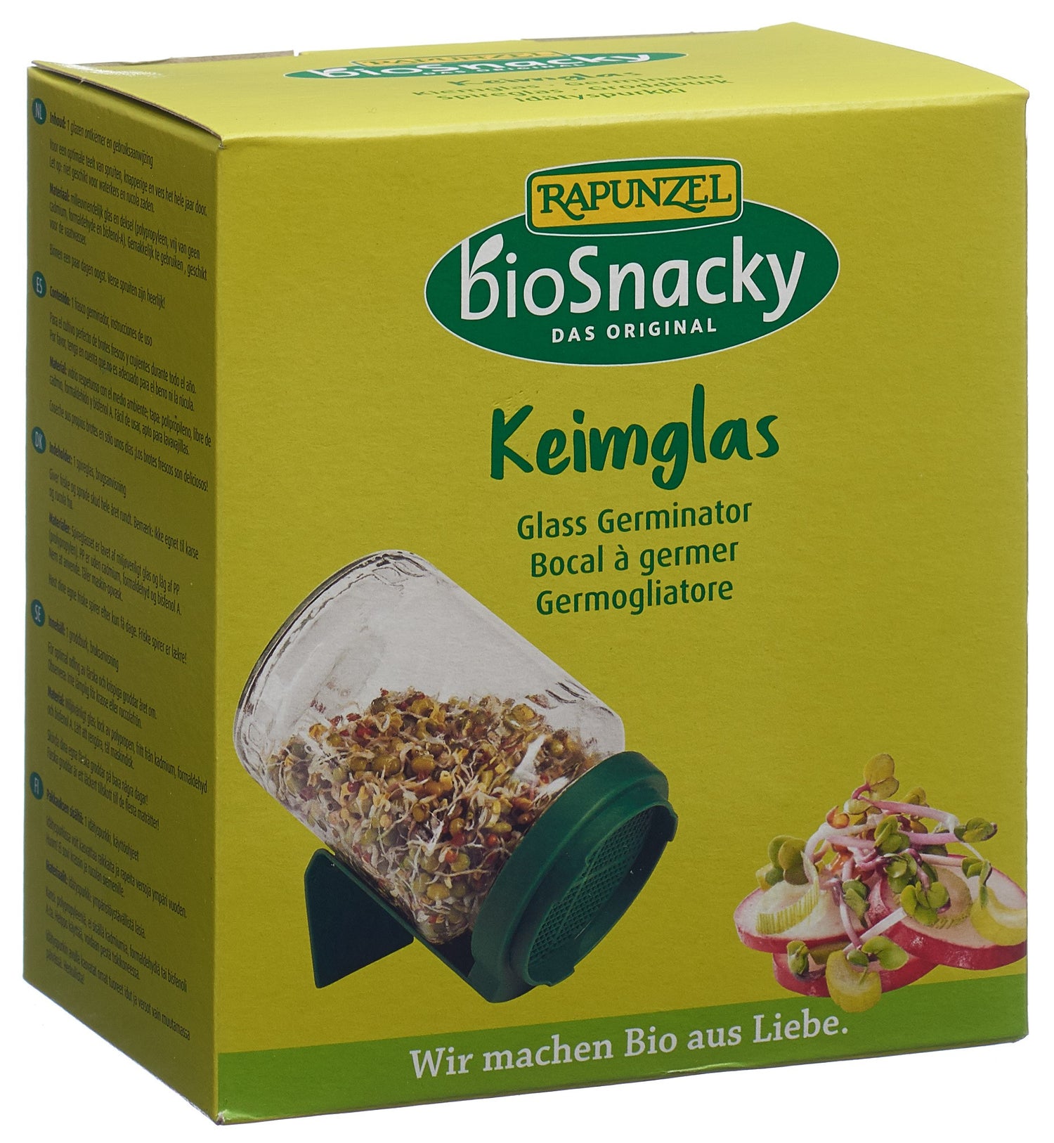 BIOSNACKY Bocal à germer en verre