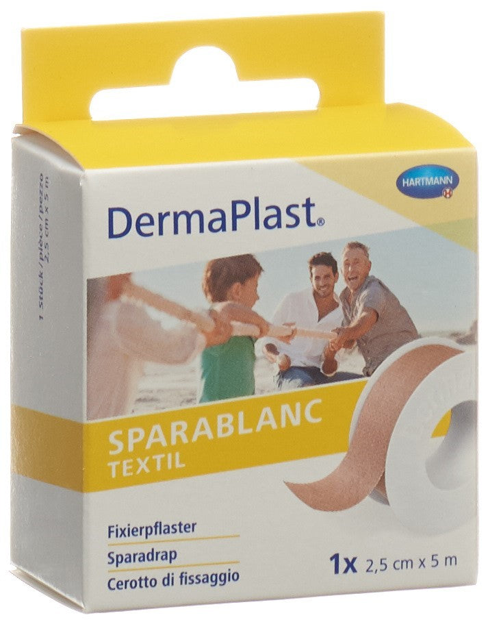 DERMAPLAST Sparablanc Textile 2.5 cm x 5 m Chair | Pansement Adhésif Confortable