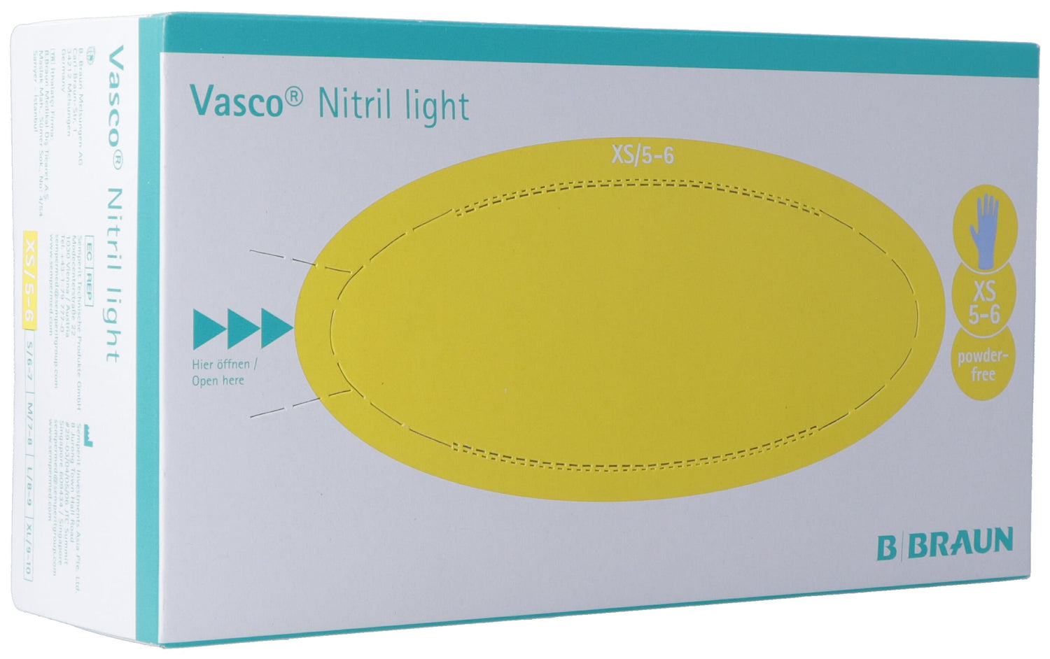 VASCO Nitril Light gant exam XS s latex 100 pce