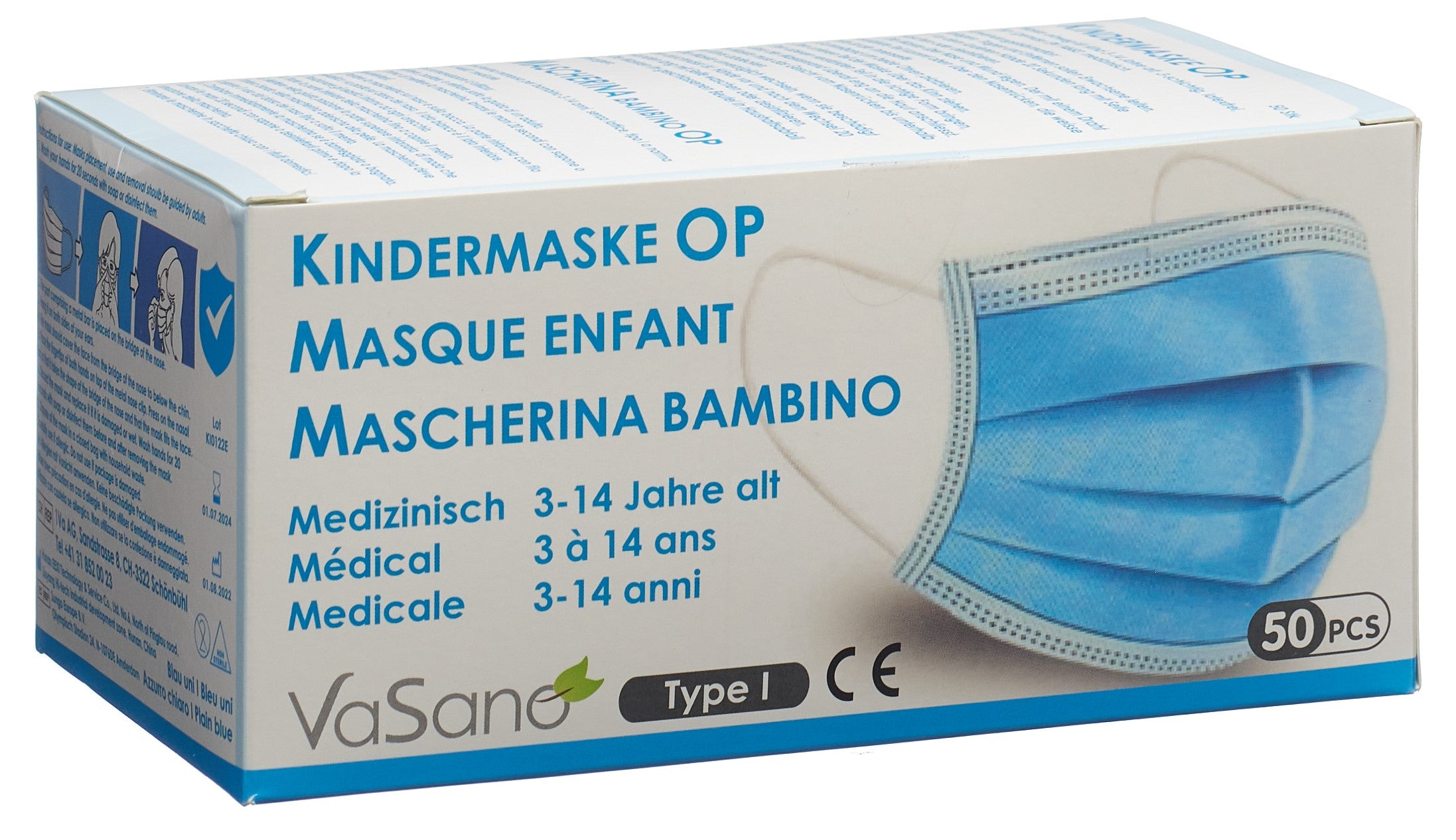 VASANO Masque OP enf 3-14 ans type I F/D/I 50 pce