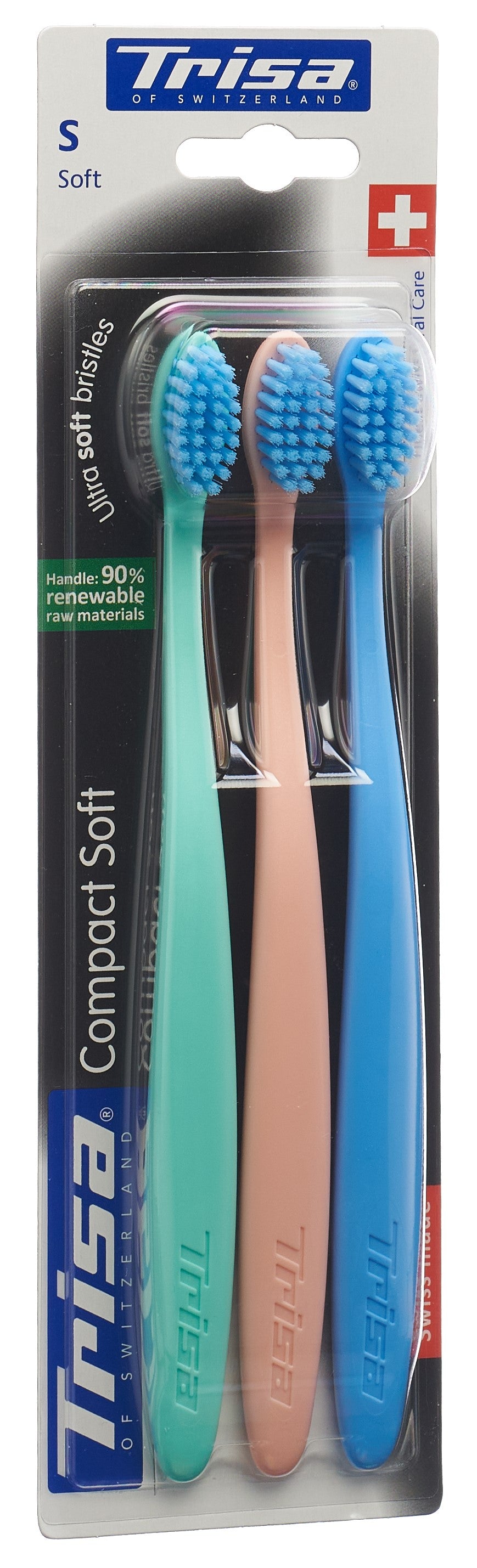 TRISA Brosse à Dents Compact Soft Trio | Douceur &amp; Soin Oral