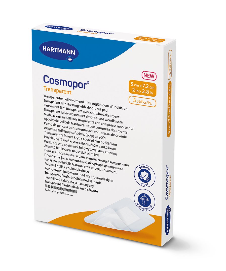 COSMOPOR Pansement Transparent Stérile 5 x 7.2 cm | Lot de 5