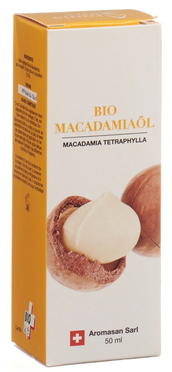 AROMASAN Huile Végétale Macadamia Bio 50 ml Nourrissante | Soin Corps