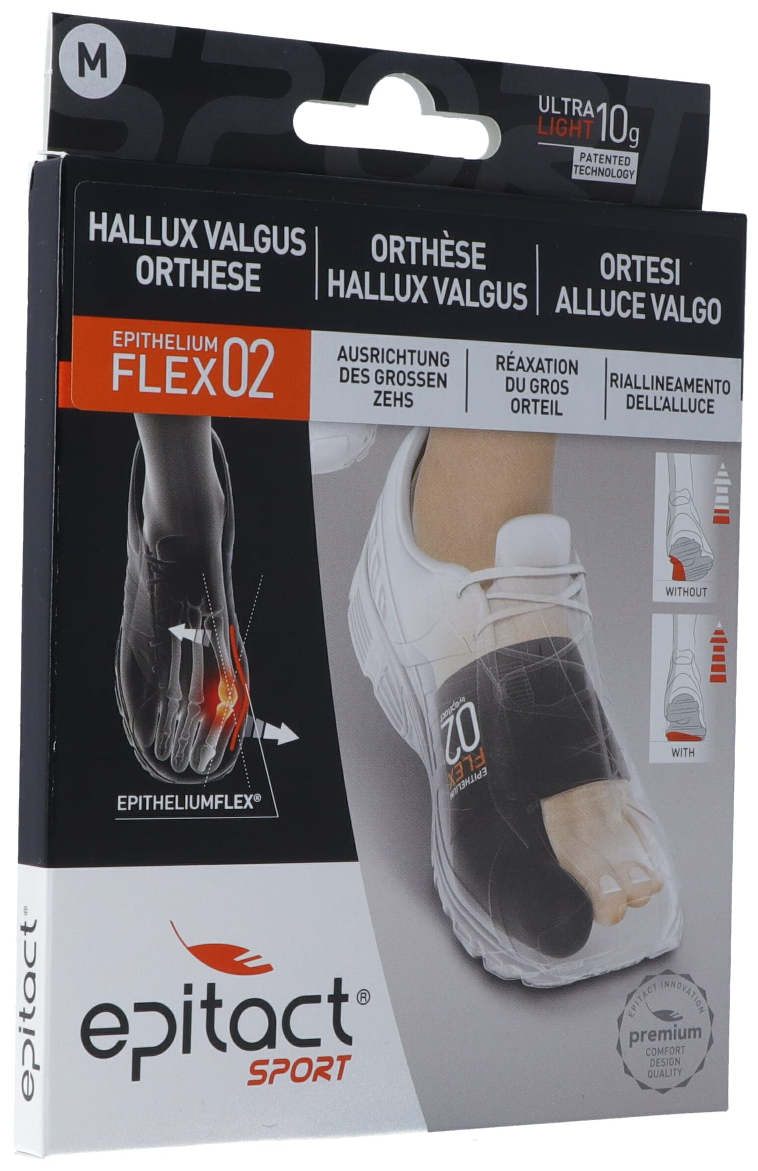 EPITACT Orthese Hallux Valgus Sport M 21.5-23cm Soulagement Douleur