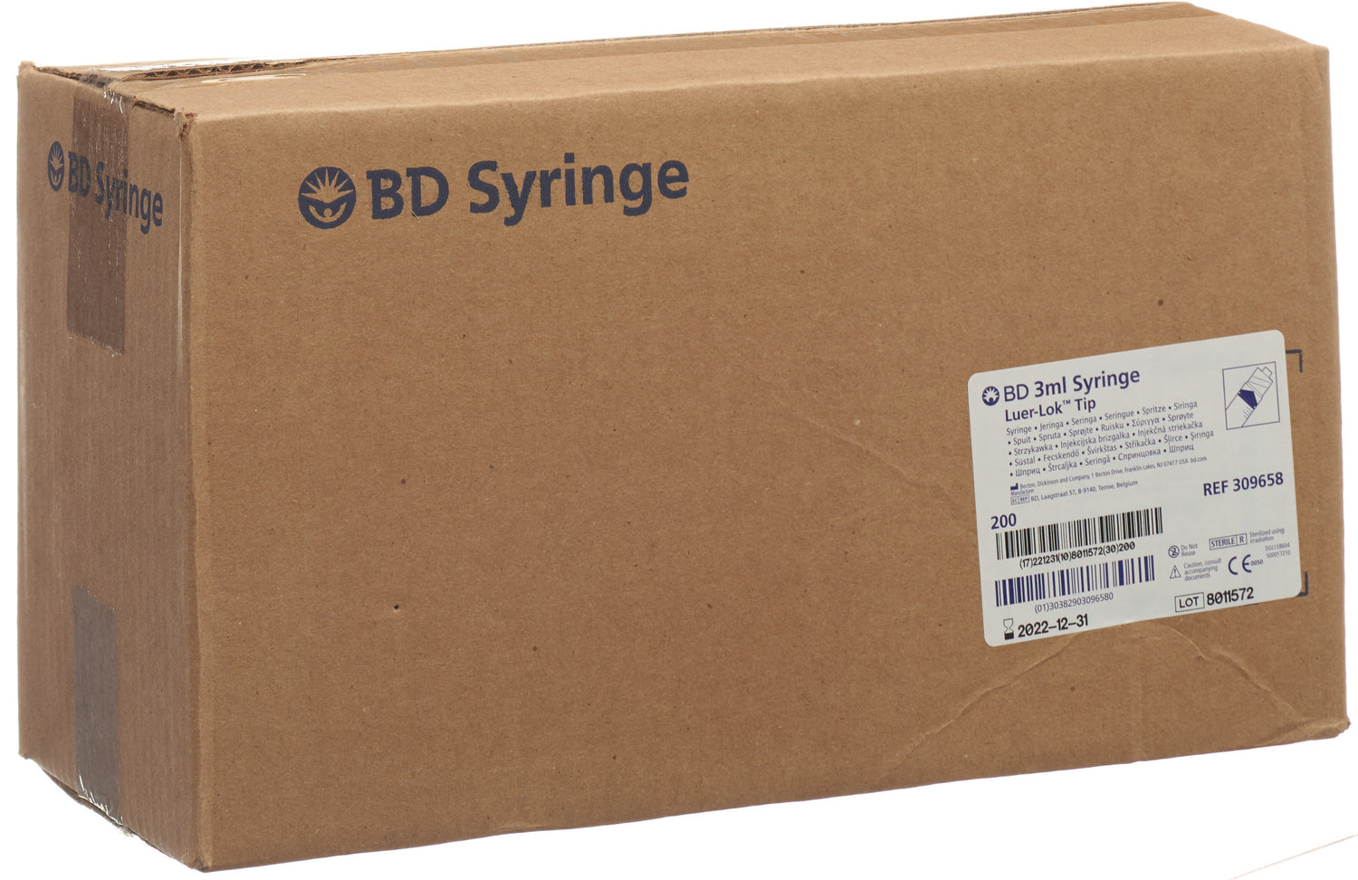 BD Plastipak Seringue 3ml Luer Lock Précision | Lot 200