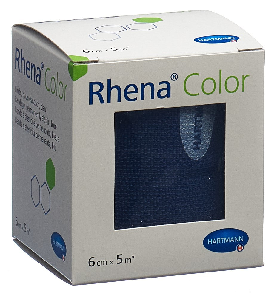 RHENA Bandes Élastiques 6 cm x 5 m Bleu - Confort &amp; Maintien