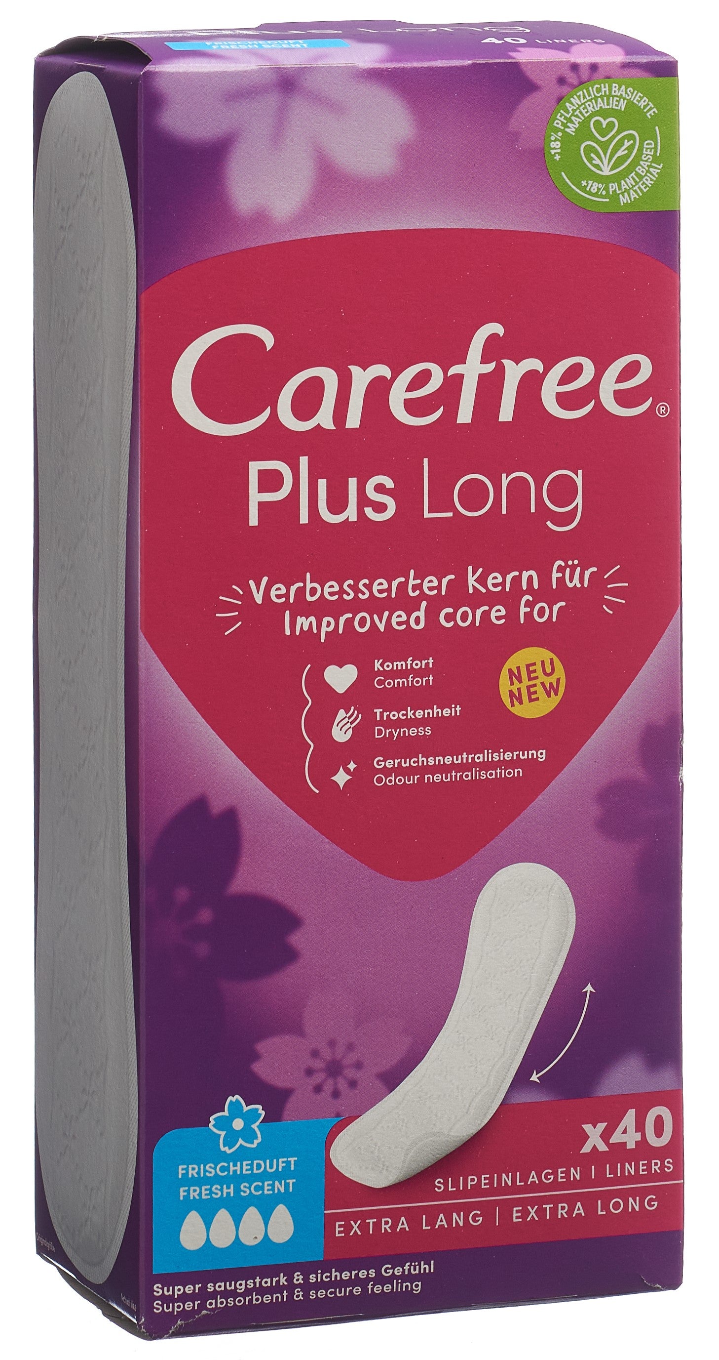 CAREFREE Plus Long Frischeduft Protège-slips | 40 pièces