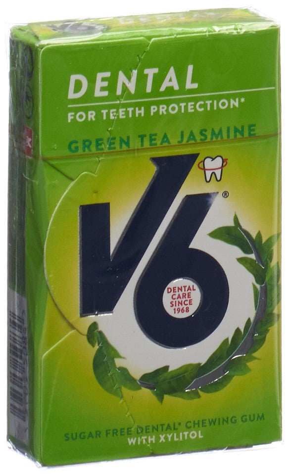 V6 Dental Care chewing gum Green Tea Jasm (
