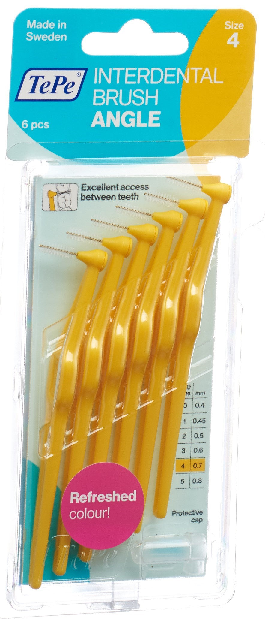 TEPE Brossettes Interdentaires 0.7mm Jaune | Nettoyage Efficace 6 Pièces