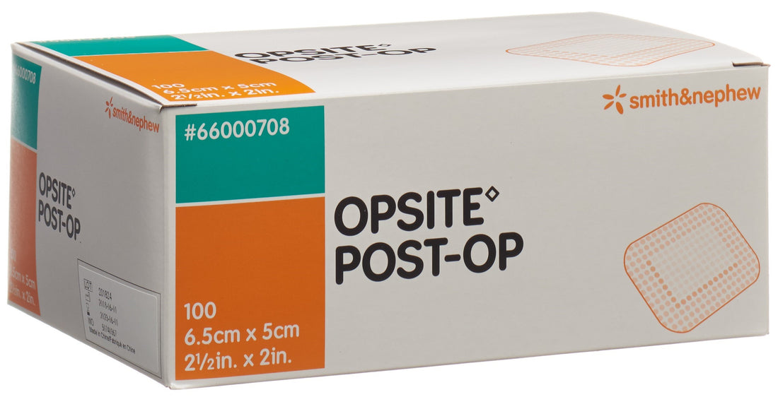 OPSITE POST-OP Pansement Film 6.5x5cm Stérile 100 Sachets | Protection &amp; Cicatrisation