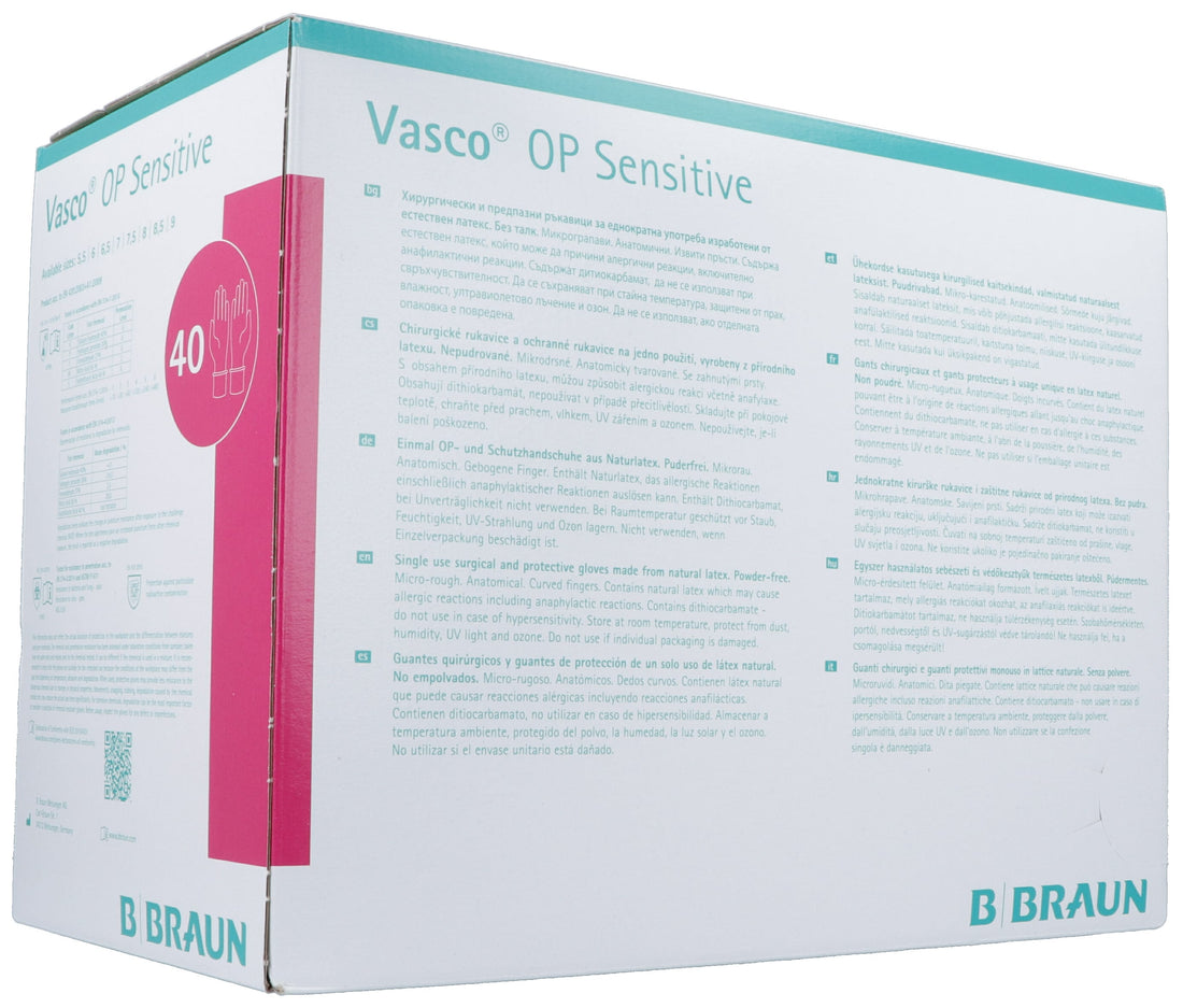 VASCO OP SENSITIVE gant Gr8.5 stérile lat 40 paire