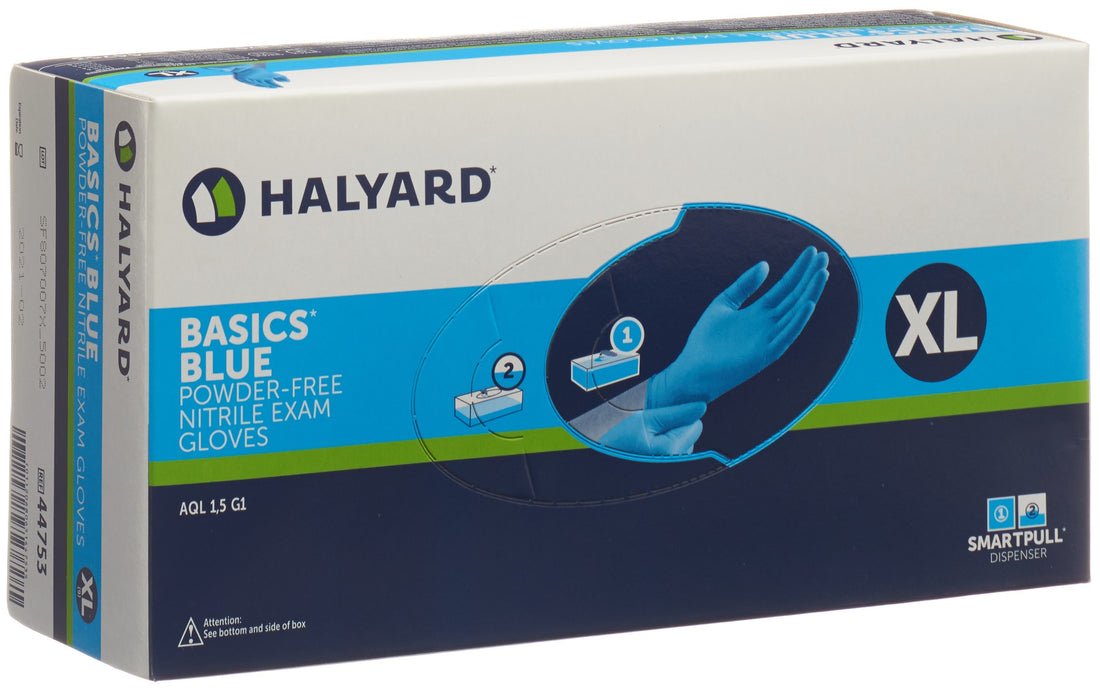 Halyard Gants Nitrile Bas Bleu XL 170 Pièces | Examen Médical