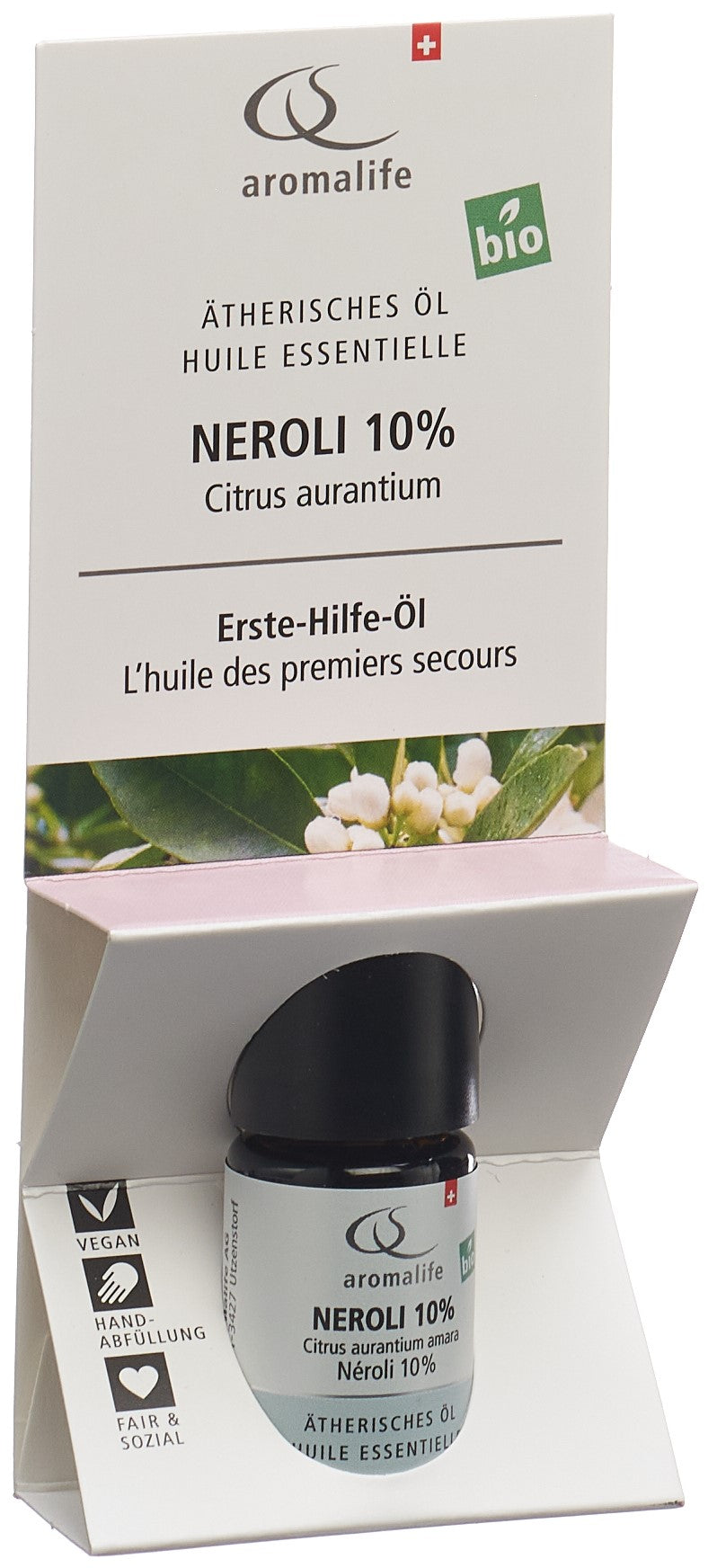 AROMALIFE Huile Essentielle Néroli Bio 10% - Soin Visage &amp; Corps | 5 ml