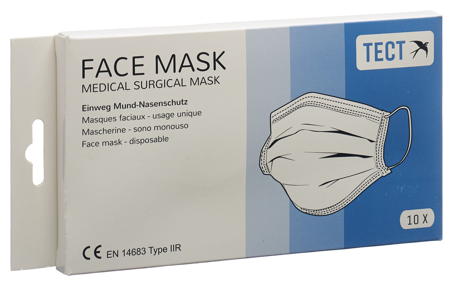 TECT Masques Médicaux Type IIR 10 Pièces | Protection Respiratoire Efficace