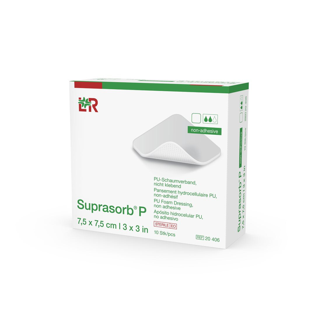 SUPRASORB P Pansement Mousse Absorbant 7.5x7.5cm 10 Pièces