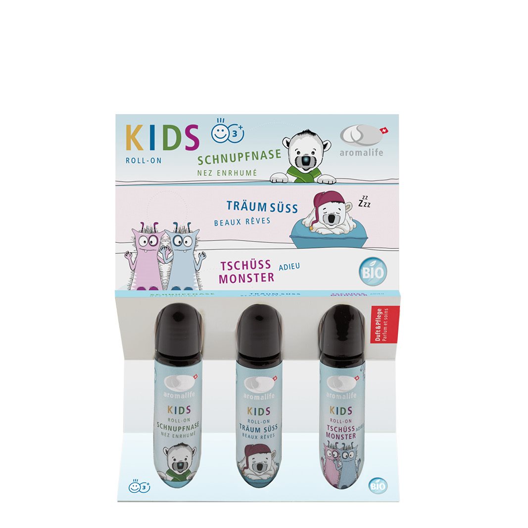 AROMALIFE Coffret Cadeau Roll-on Enfants Bio 3 Huiles Essentielles | Soin Naturel