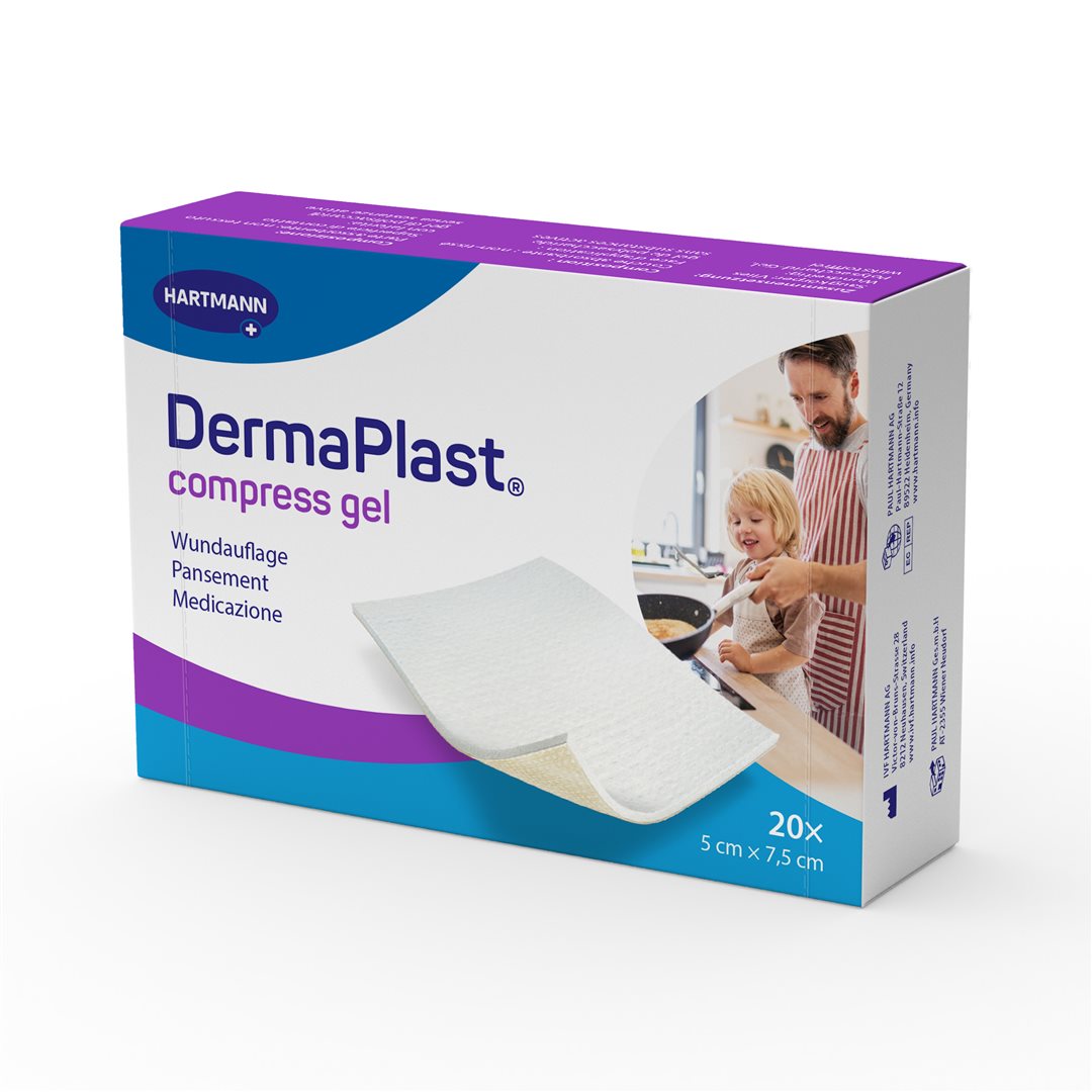DERMAPLAST Compress Gel Pansement Cicatrisant 20 pièces 5 x 7.5 cm