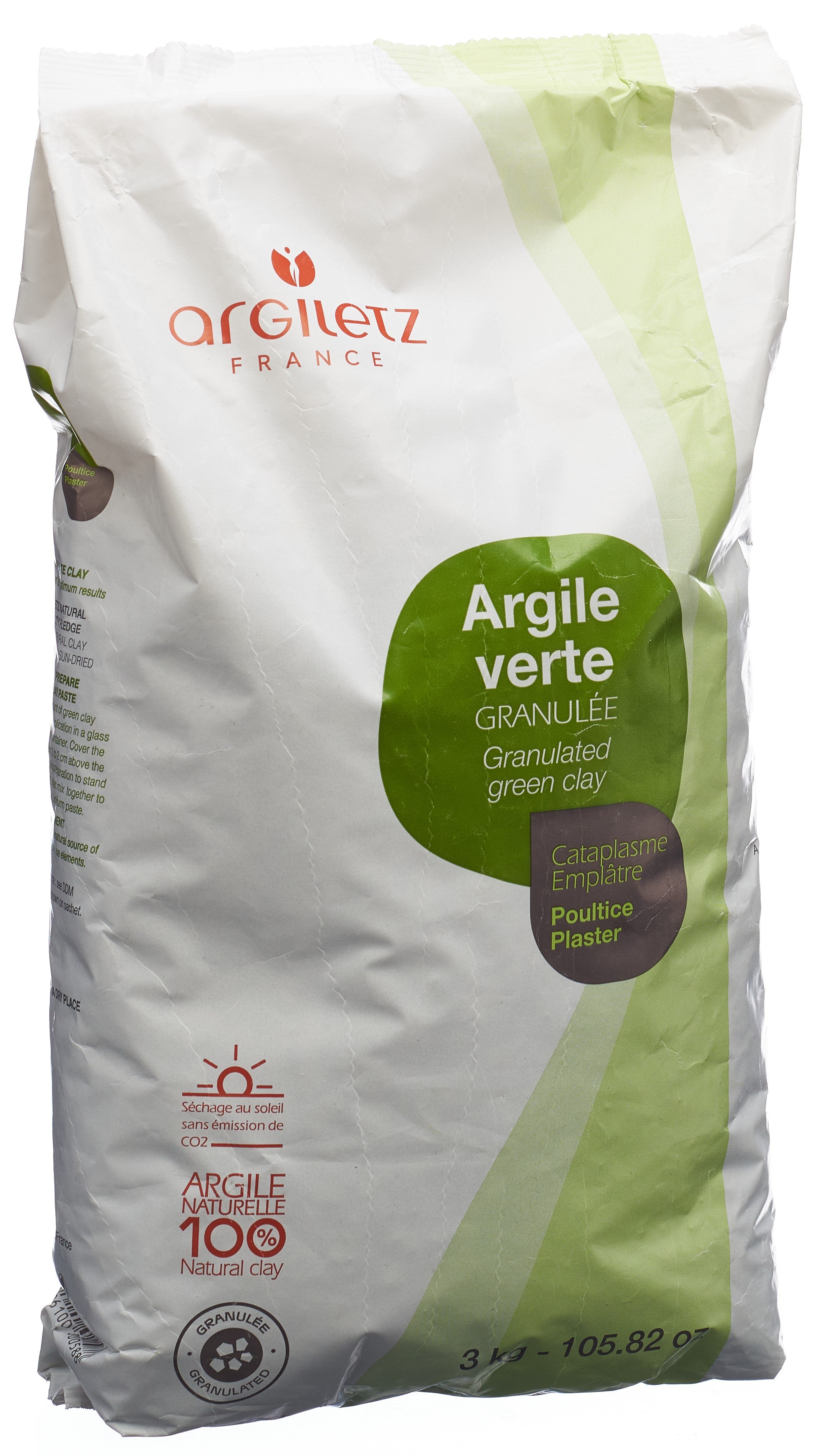 ARGILETZ Argile Verte Granulée Soin Naturel 3kg