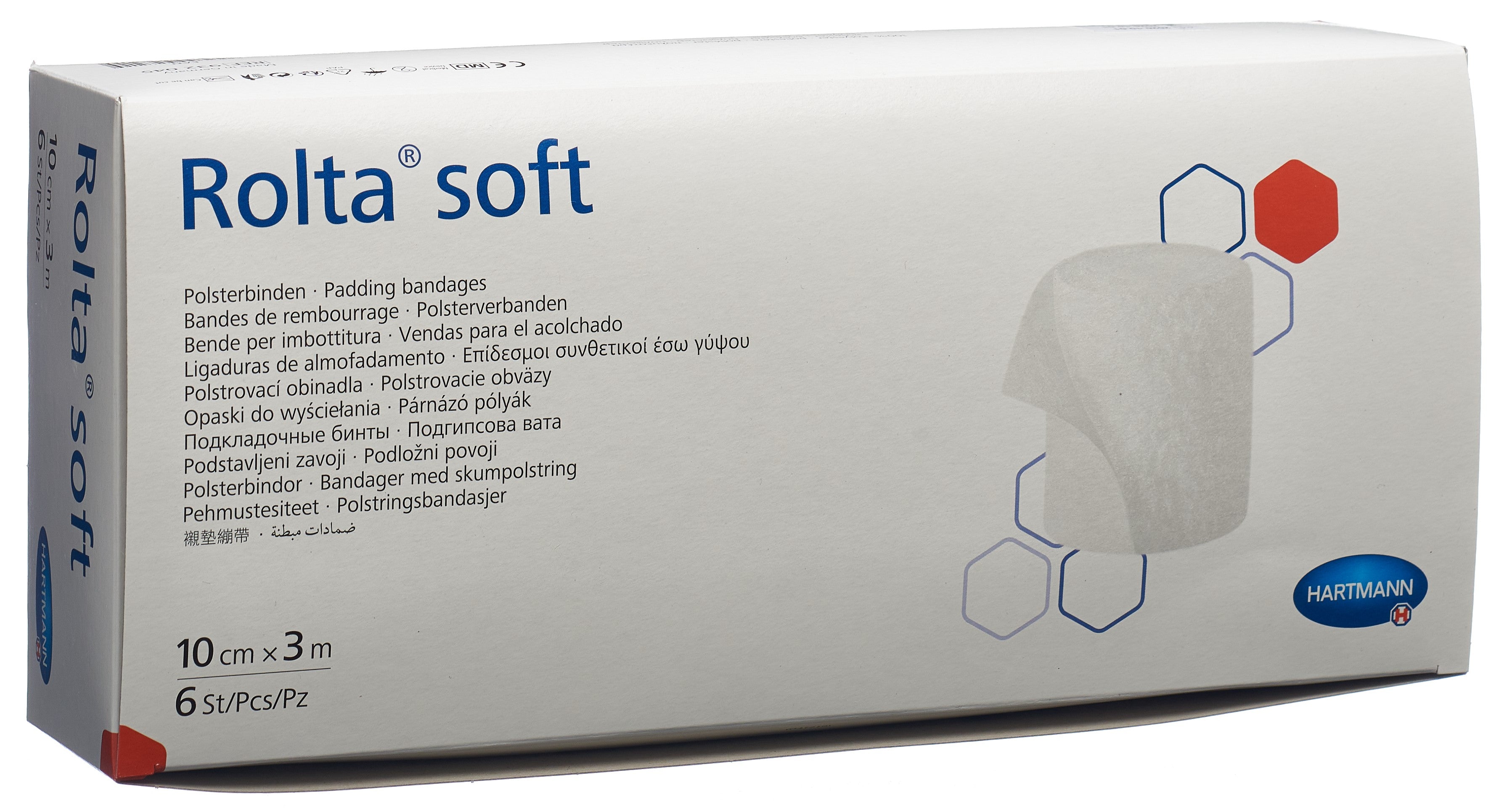 ROLTA SOFT Bande Ouatée 10cmx3m Confort &amp; Protection | Lot de 6