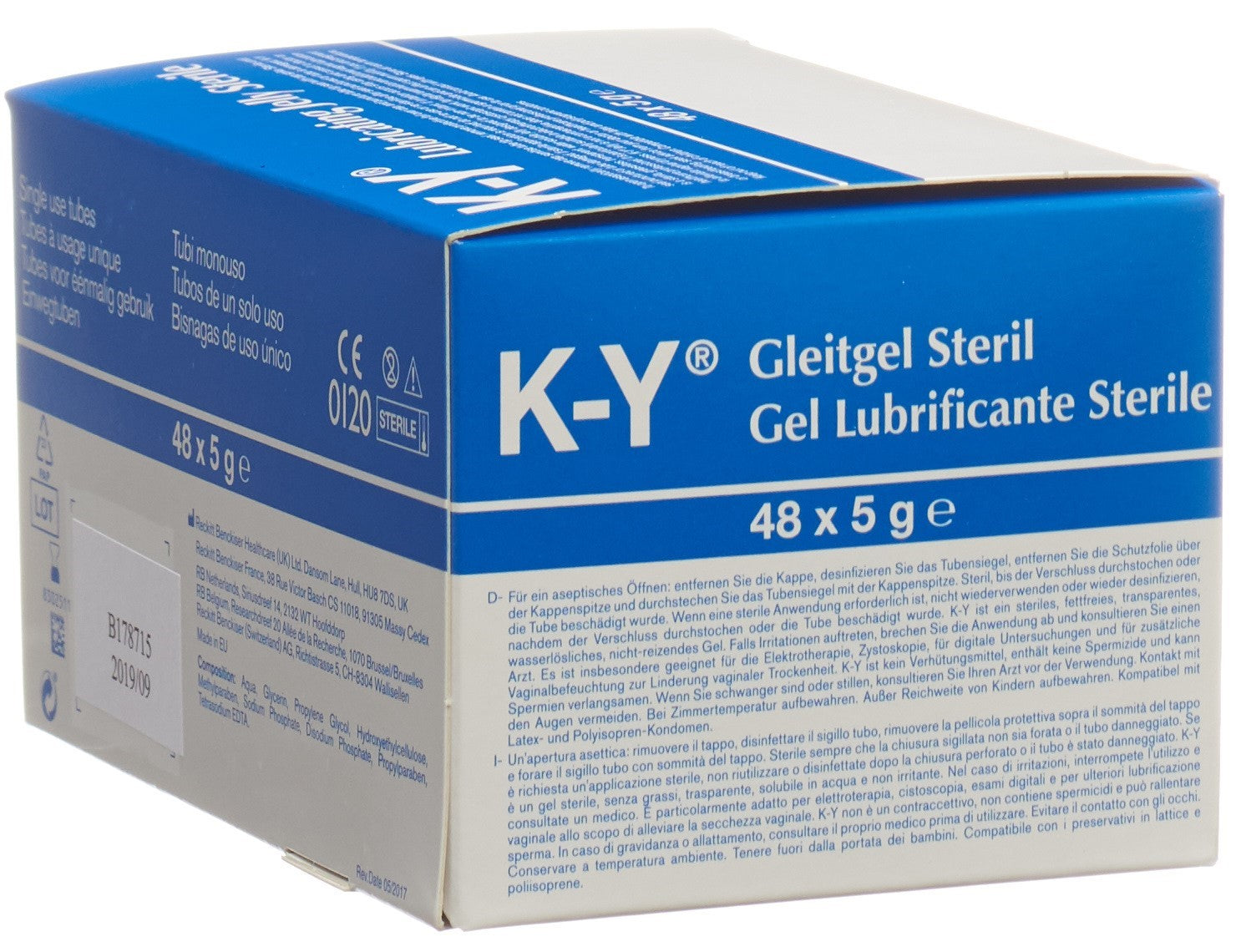 K-Y Gel Lubrifiant Stérile Confort &amp; Sécurité | 48 x 5g
