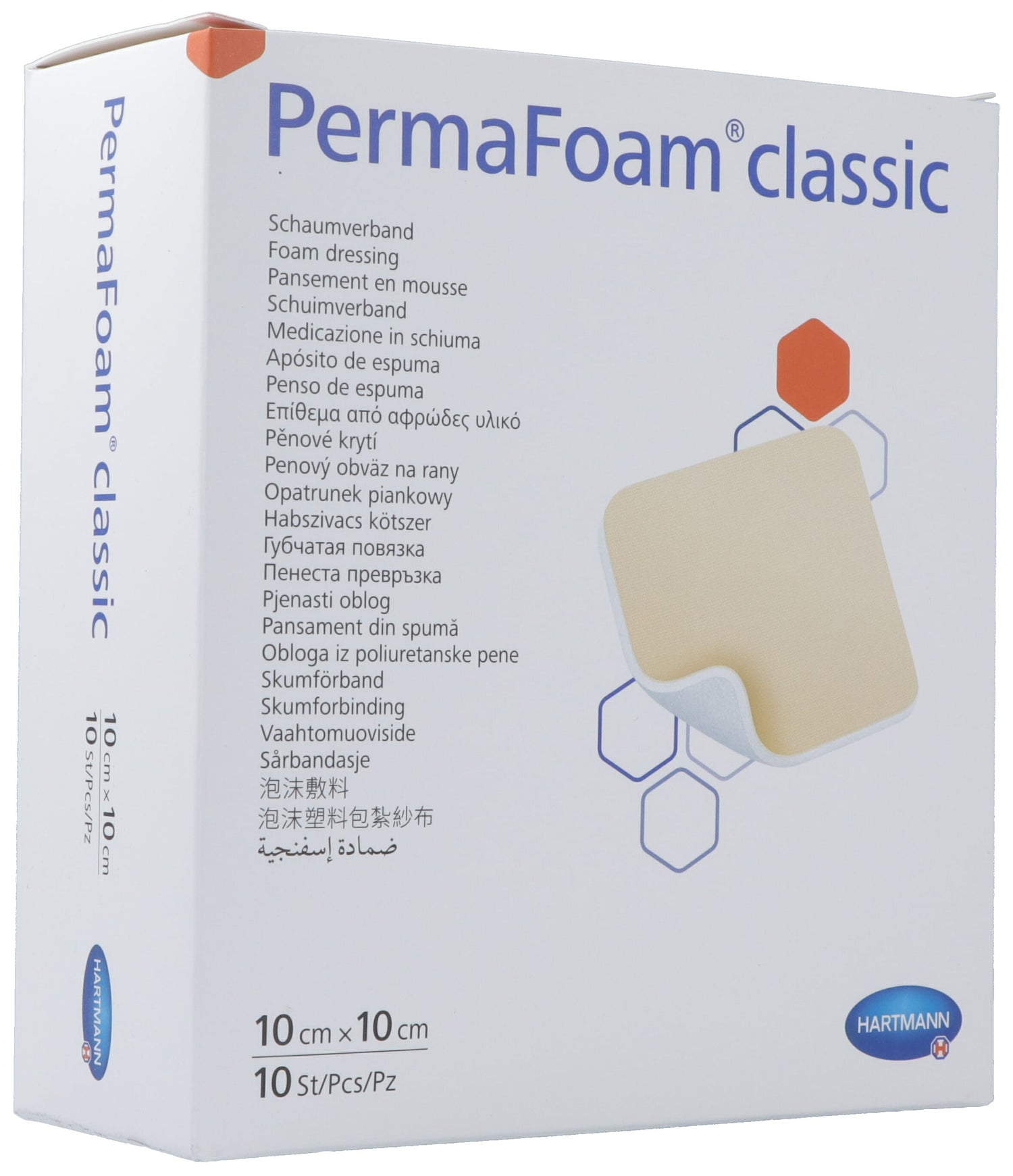 PERMAFOAM Classic Pansement Mousse Stérile 10x10cm 10 Pièces