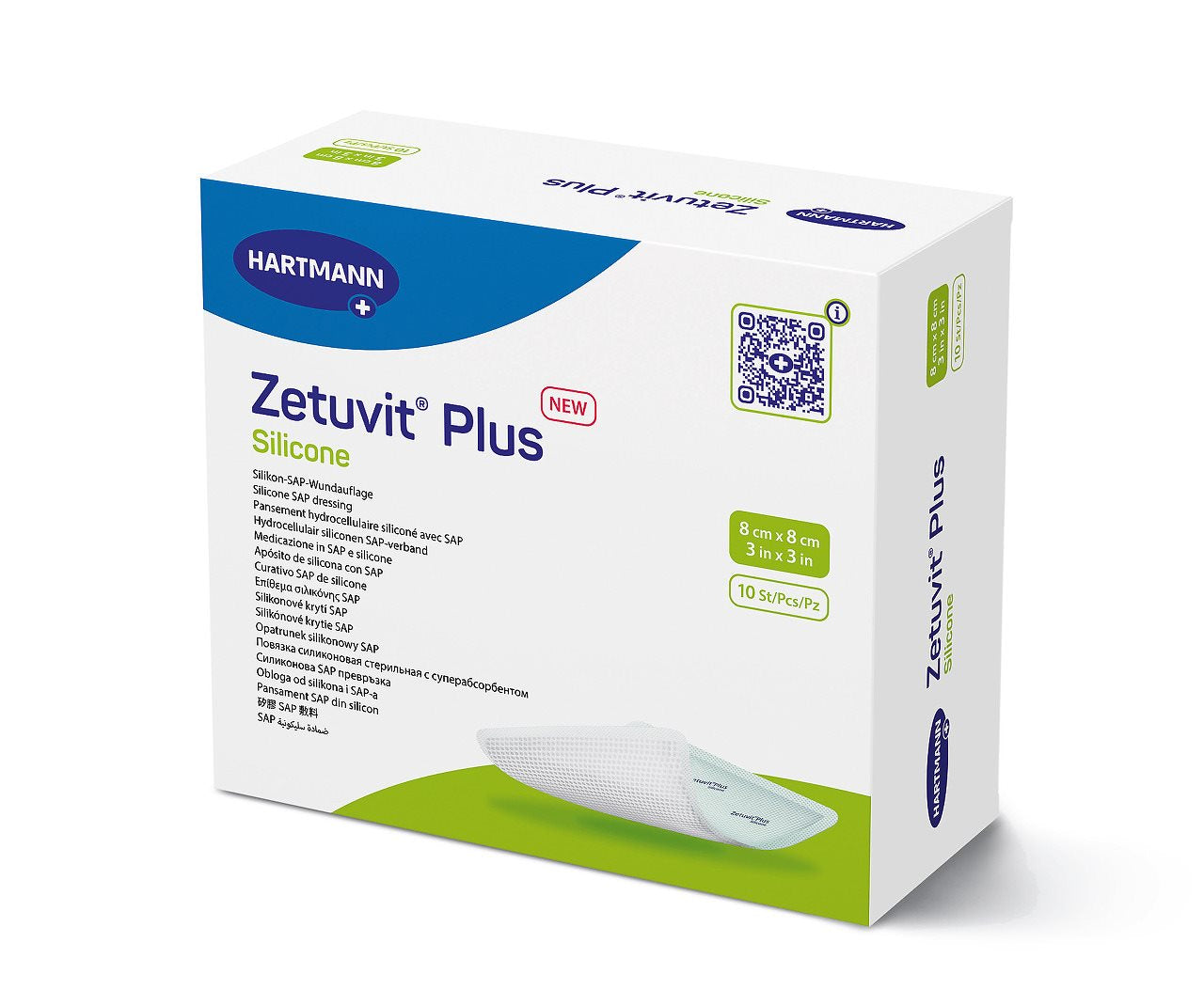 ZETUVIT Plus Pansement Silicone 8 x 8 cm | 10 Pièces
