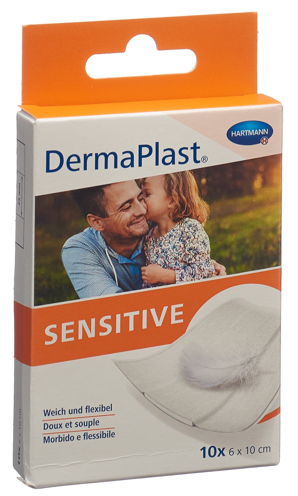 DERMAPLAST Sensitive Pansement Rapide 6x10cm - Lot de 10 | Soin Peau Sensible