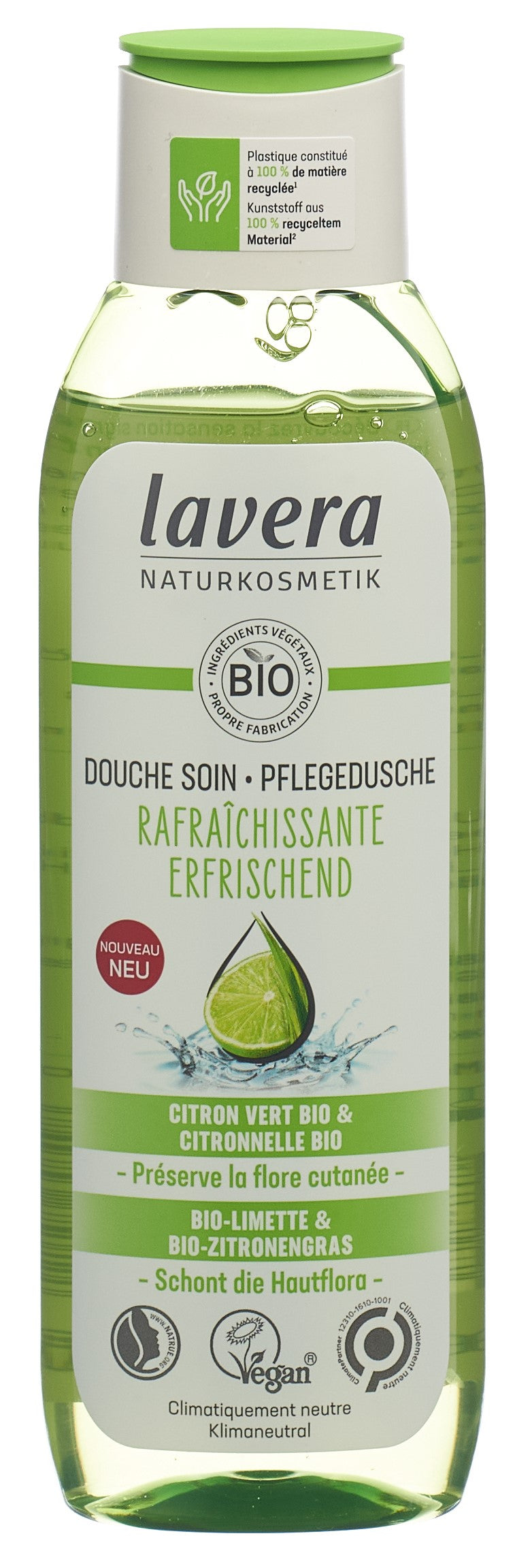 LAVERA Douche Soin Rafraîchissant Citron &amp; Verveine Bio 250 ml