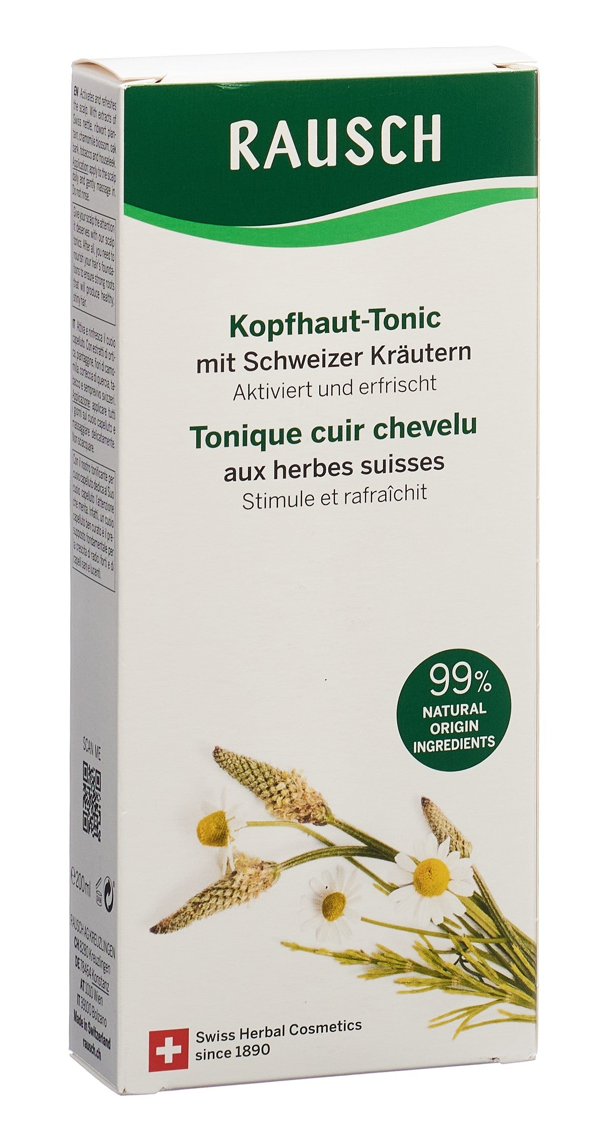 RAUSCH Tonique Cuir Chevelu Herbes Suisses Stimulant | 200 ml