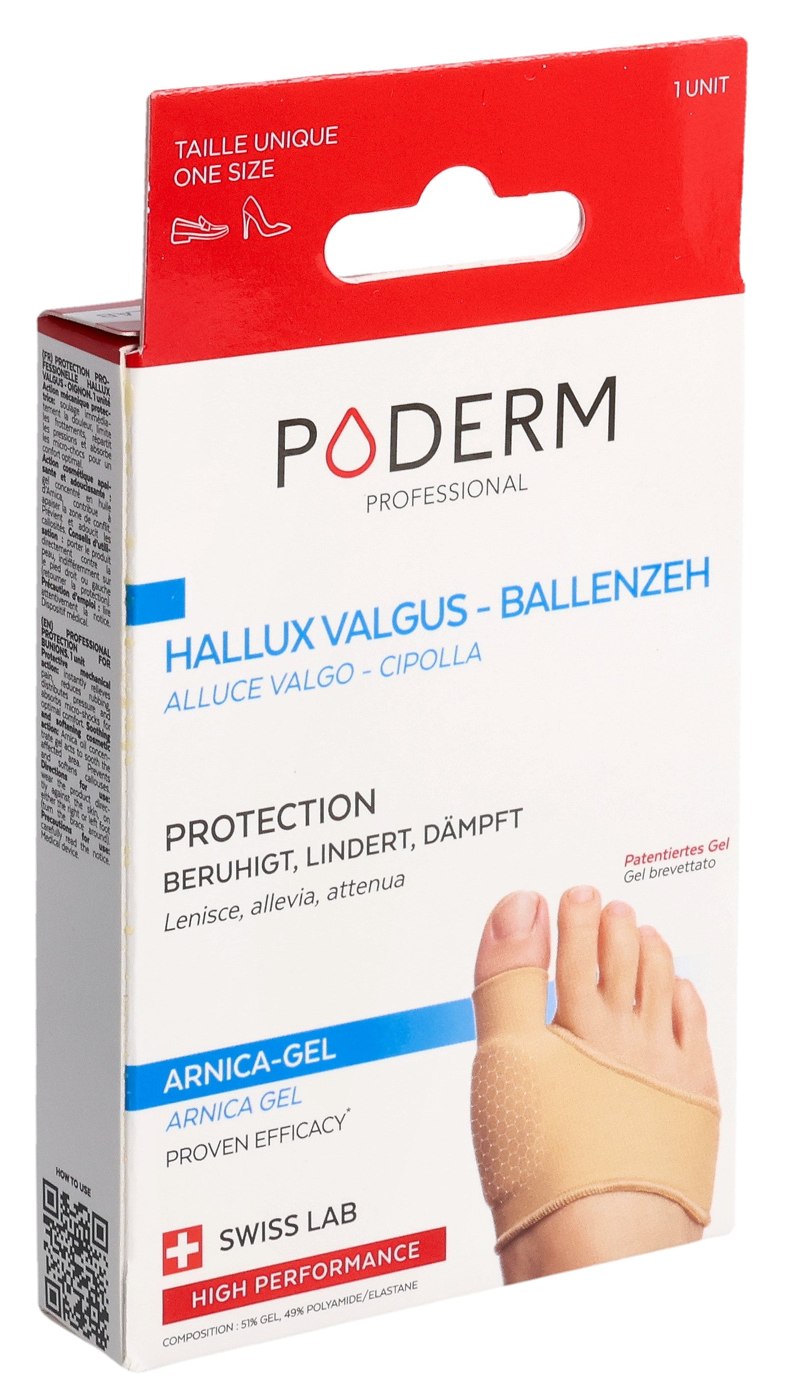 PODERM PROF Protection Hallux Valgus Soin Orthopédique | 1 Paire