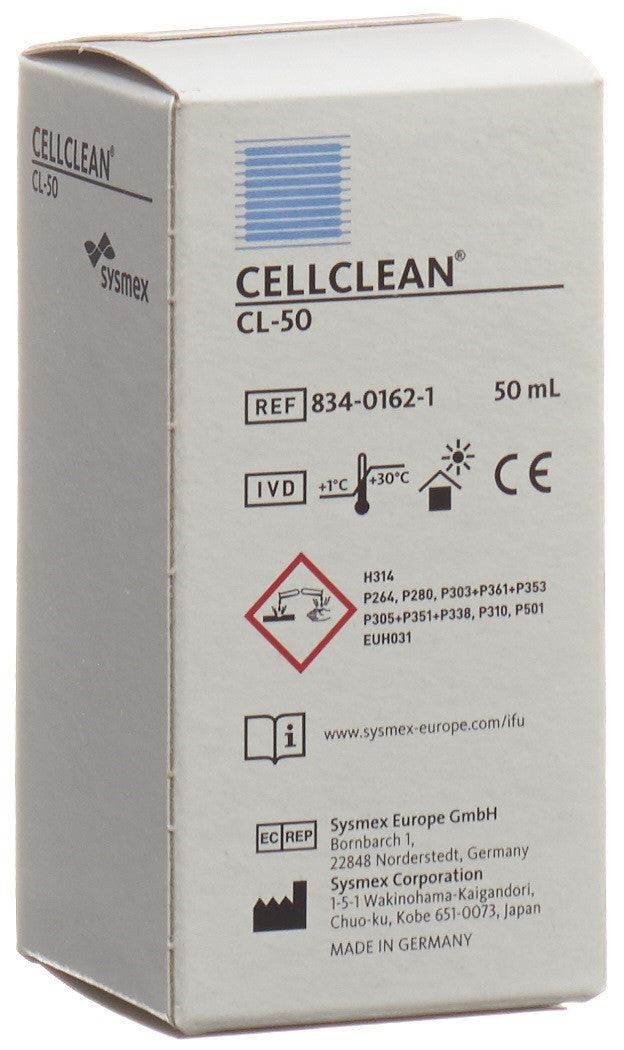 Sysmex CELLCLEAN Solution de Nettoyage pour Analyseur CL-50 50 ml