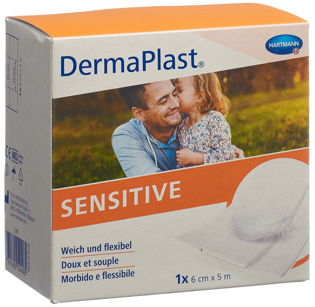 DERMAPLAST Sensitive Pansement Rapide 6 cm x 5 m | Rouleau Doux