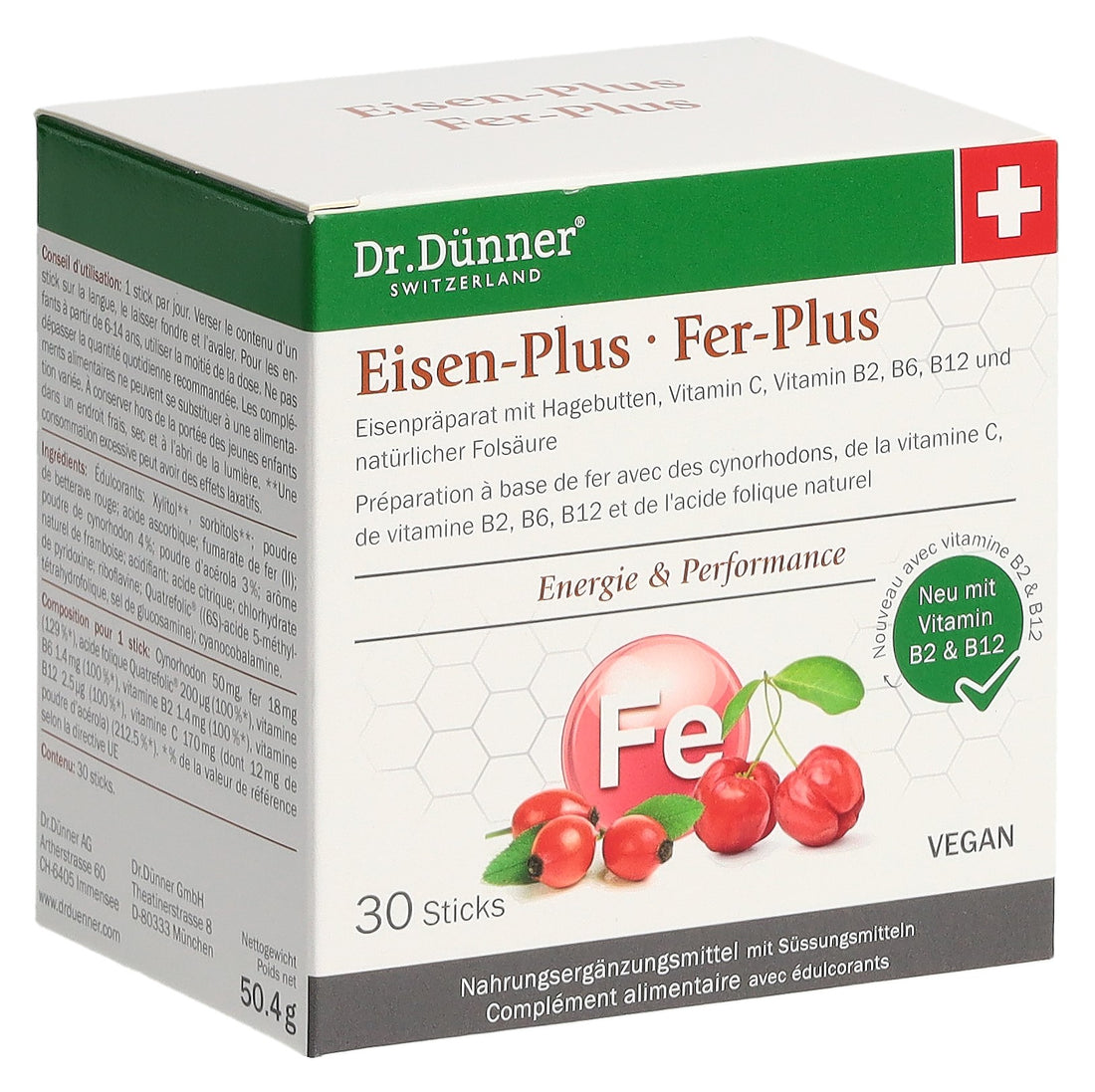 DÜNNER Fer-Plus Stick 30 Pièces | Complément Fer Essentiel