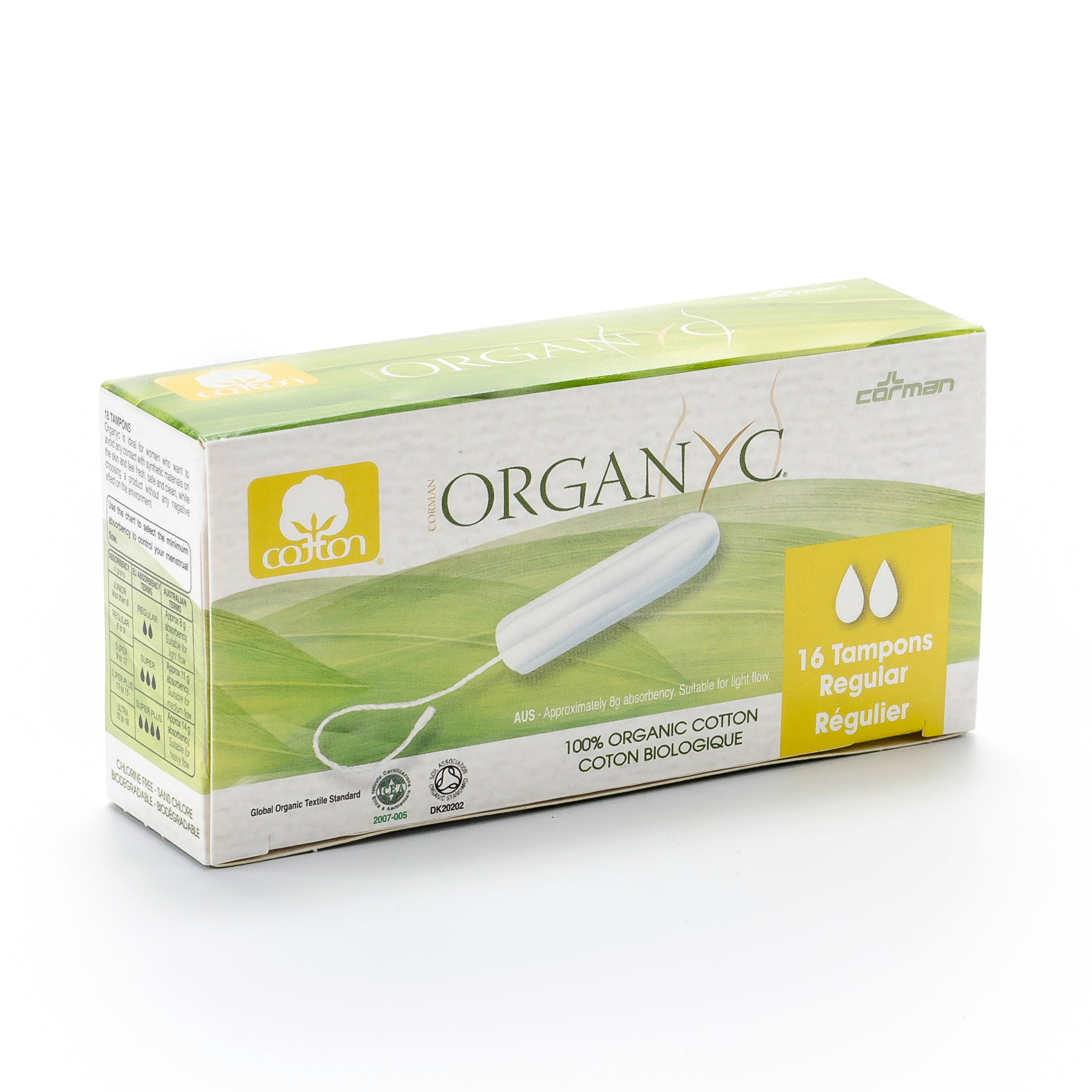 ORGANYC Tampons Réguliers Confort &amp; Protection | 16 Pièces