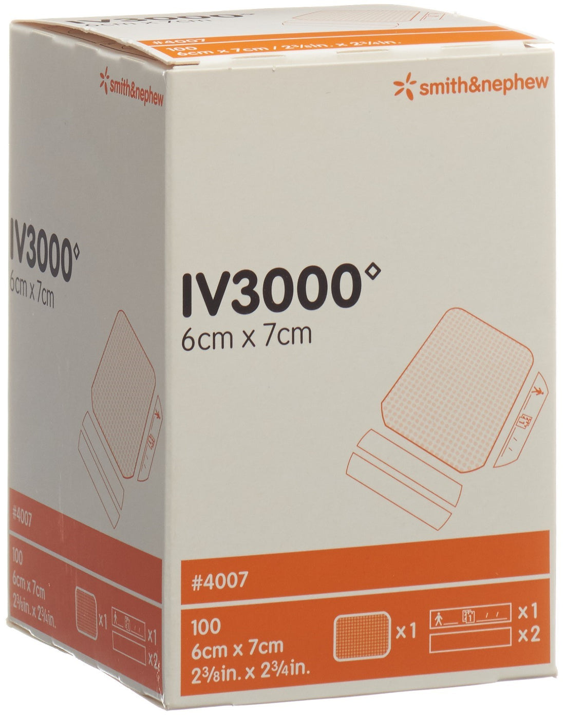 3M IV3000 Fixation de Canule 6 x 7 cm | 100 Pièces Sécurisées
