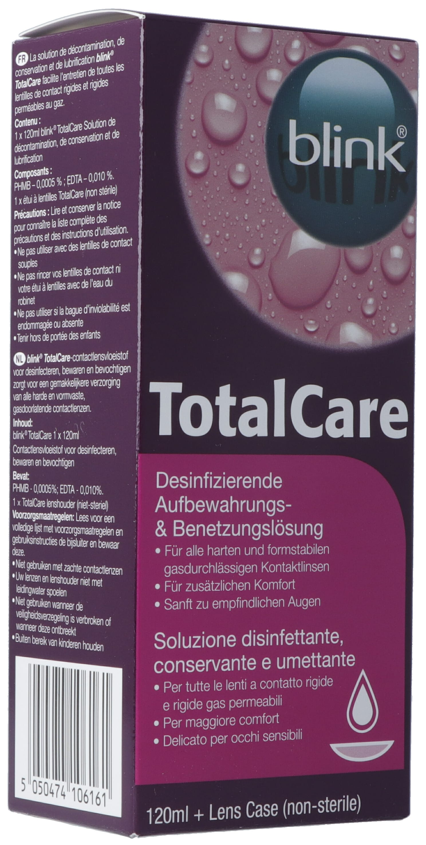 Blink TotalCare Solution Lentilles Souples 120 ml Confort &amp; Soin
